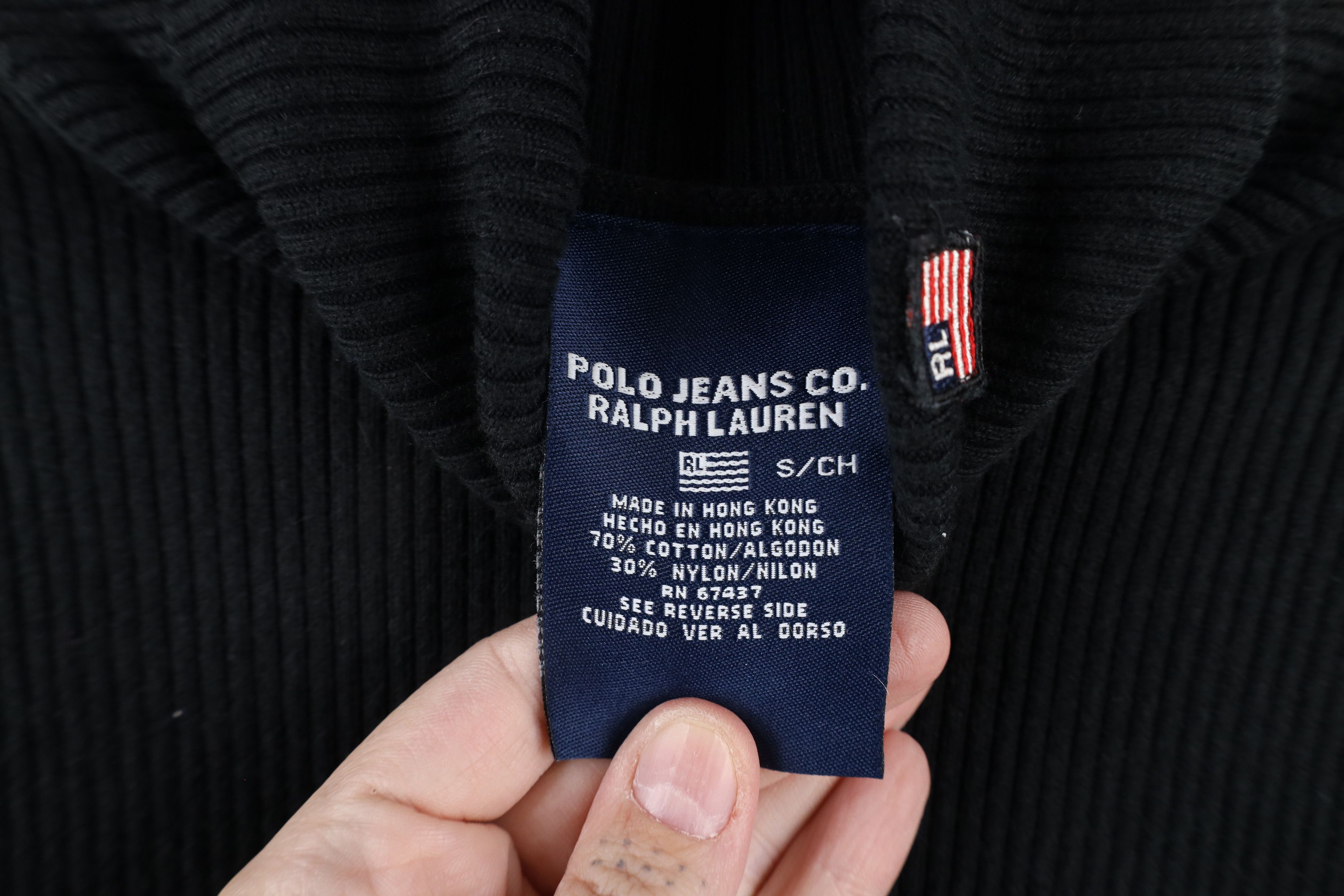 Ralph Lauren × Vintage Vintage 90s Ralph Lauren Flag Ribbed Knit Turtleneck Sweater Size S / US 4 / IT 40 - 5 Thumbnail