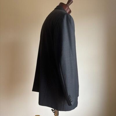 Hickey Freeman Hickey Freeman Loro Piana Wool Charcoal Gray Blazer Suit Jac Size 46R - 5 Thumbnail