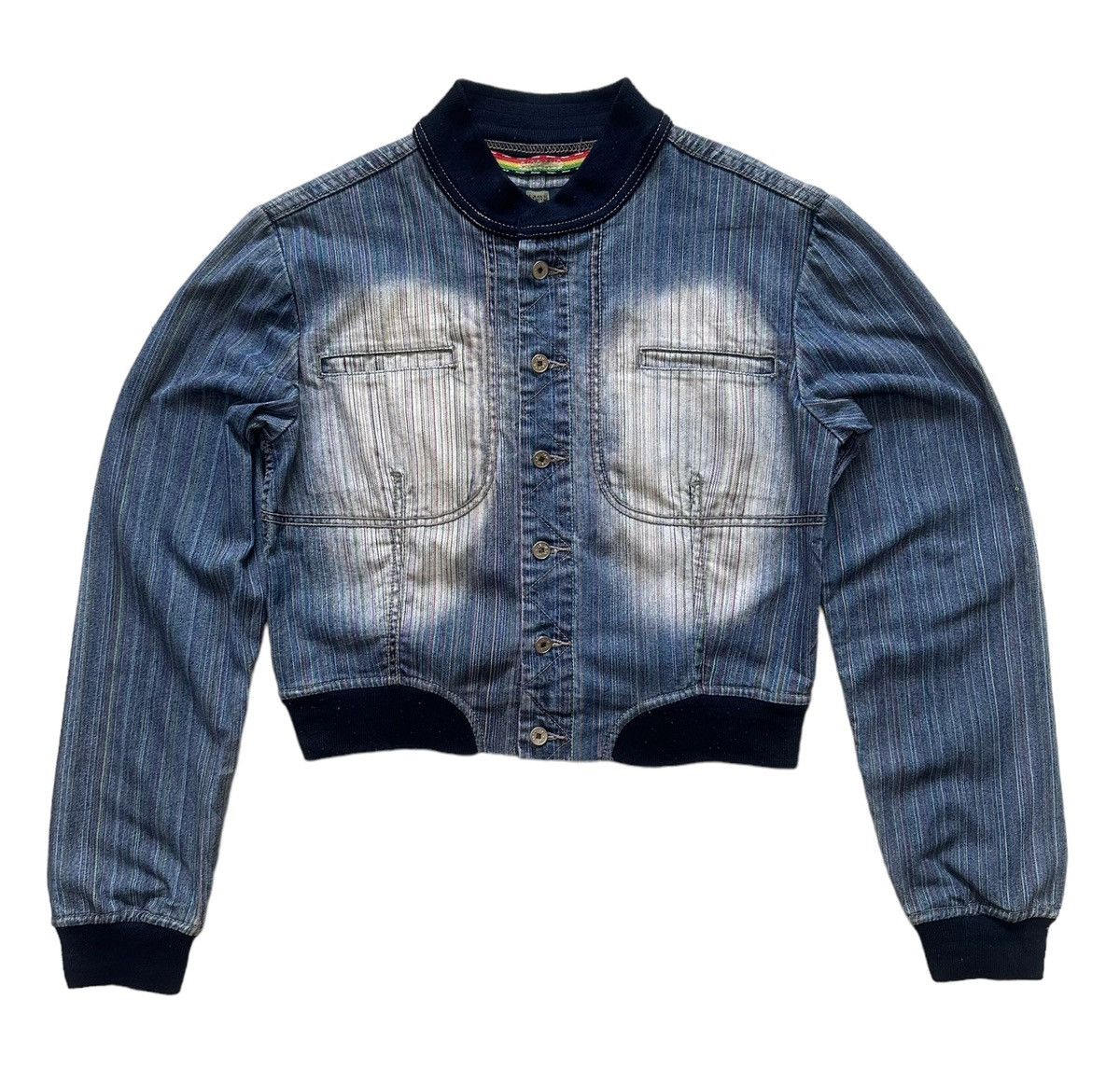 If Six Was Nine 90s Marithe Francois Girbaud Cropped Multicolor Denim Jacket Size US S / EU 44-46 / 1 - 1 Thumbnail