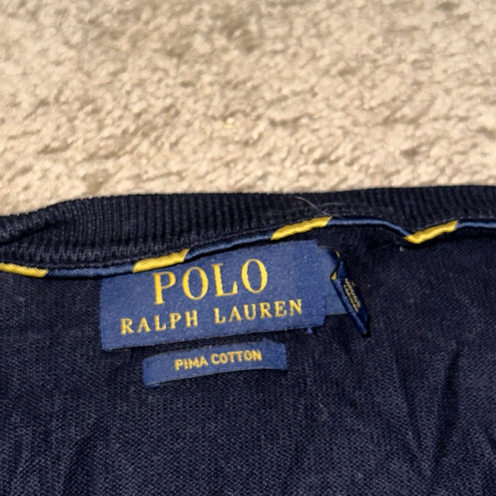 Polo Ralph Lauren Original Title: Polo Ralph Lauren Sweatshirt Mens Large Pullover V Neck Pima Cotton Pony Blue Size US L / EU 52-54 / 3 - 3 Thumbnail