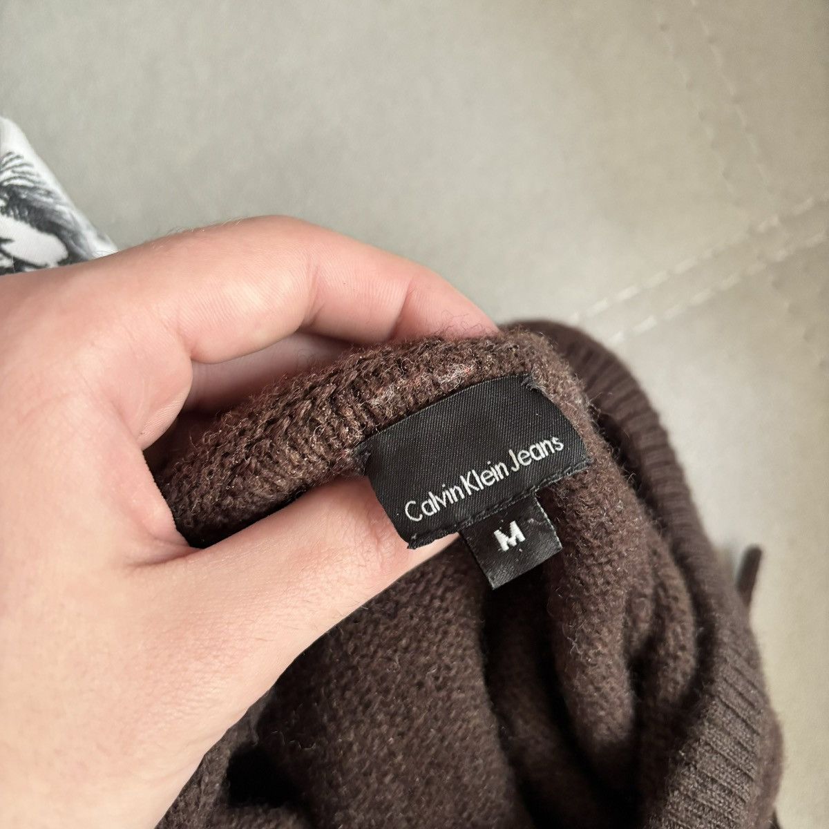 Vintage Vintage Y2K Calvin Klein Wool Knit Hoodie Grunge ERD Punk Size US M / EU 48-50 / 2 - 2 Thumbnail
