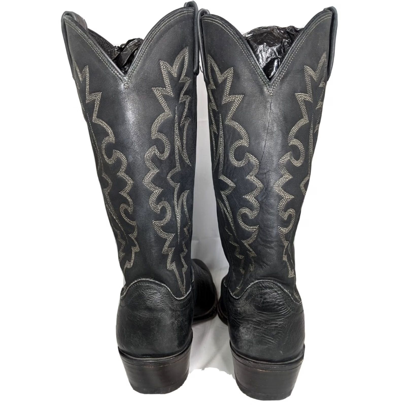 Dan Post DAN POST Boots Western Cowboy Embroidered Black Leather Pointed Toe EE 8 EW Mens Carat Size US 8 / EU 41 - 7 Thumbnail