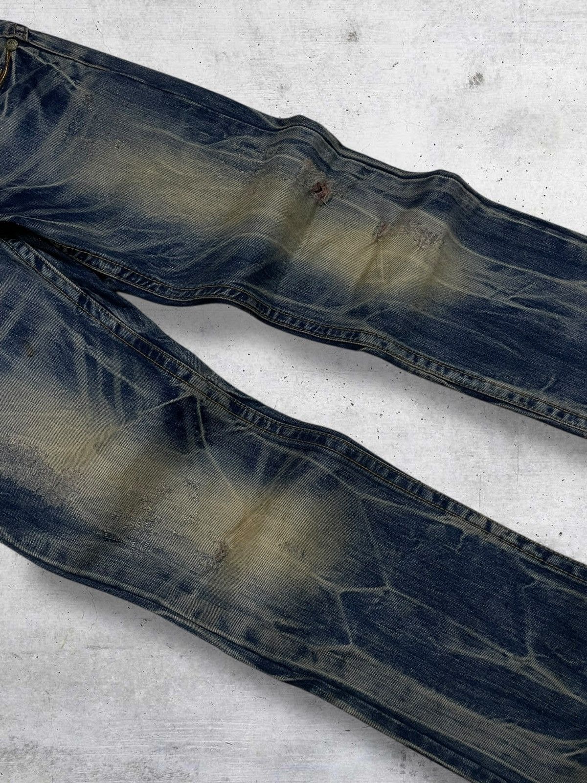 Hysteric Glamour VINTAGE RED PEPPERS JAPAN DESIGNER MUDWASH DISTRESSED DENIM Size US 27 - 5 Thumbnail