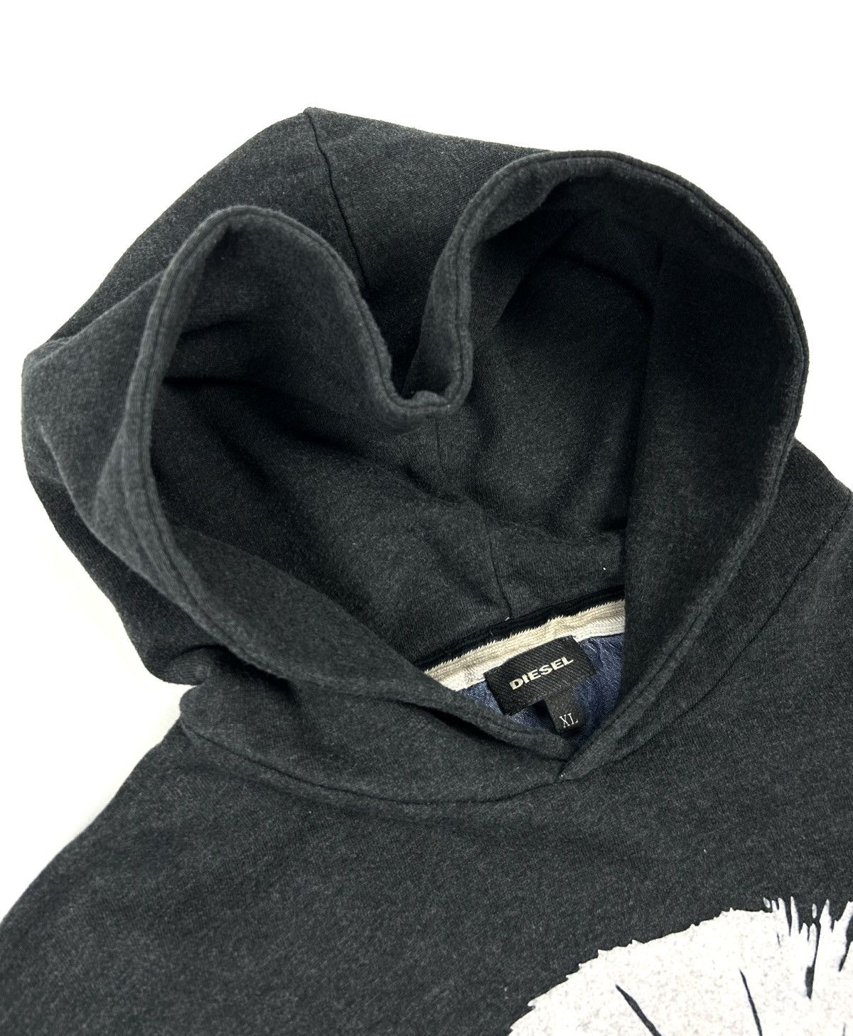 Diesel Vintage Diesel Hoodie Big Punk Head Print Grey Rock Xl Y2K Size US XL / EU 56 / 4 - 6 Thumbnail
