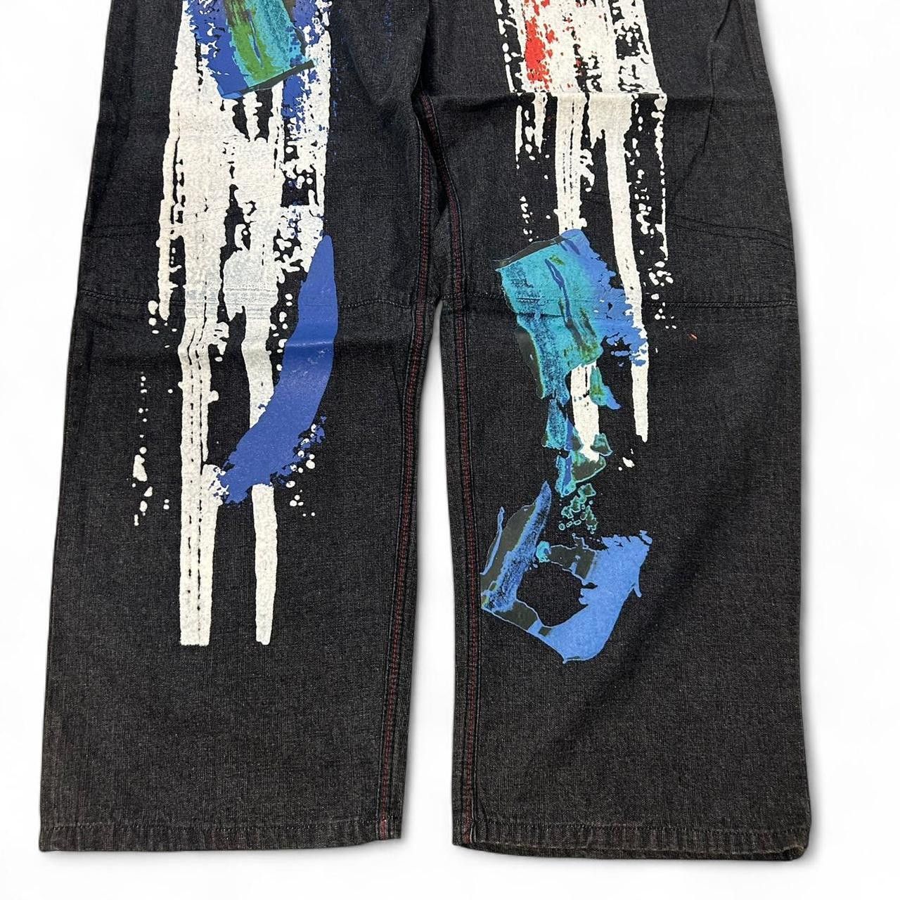 Vintage VTG Johnny Blaze Baggy Embroidered & Painted Jeans Size 38 Size US 38 / EU 54 - 3 Thumbnail