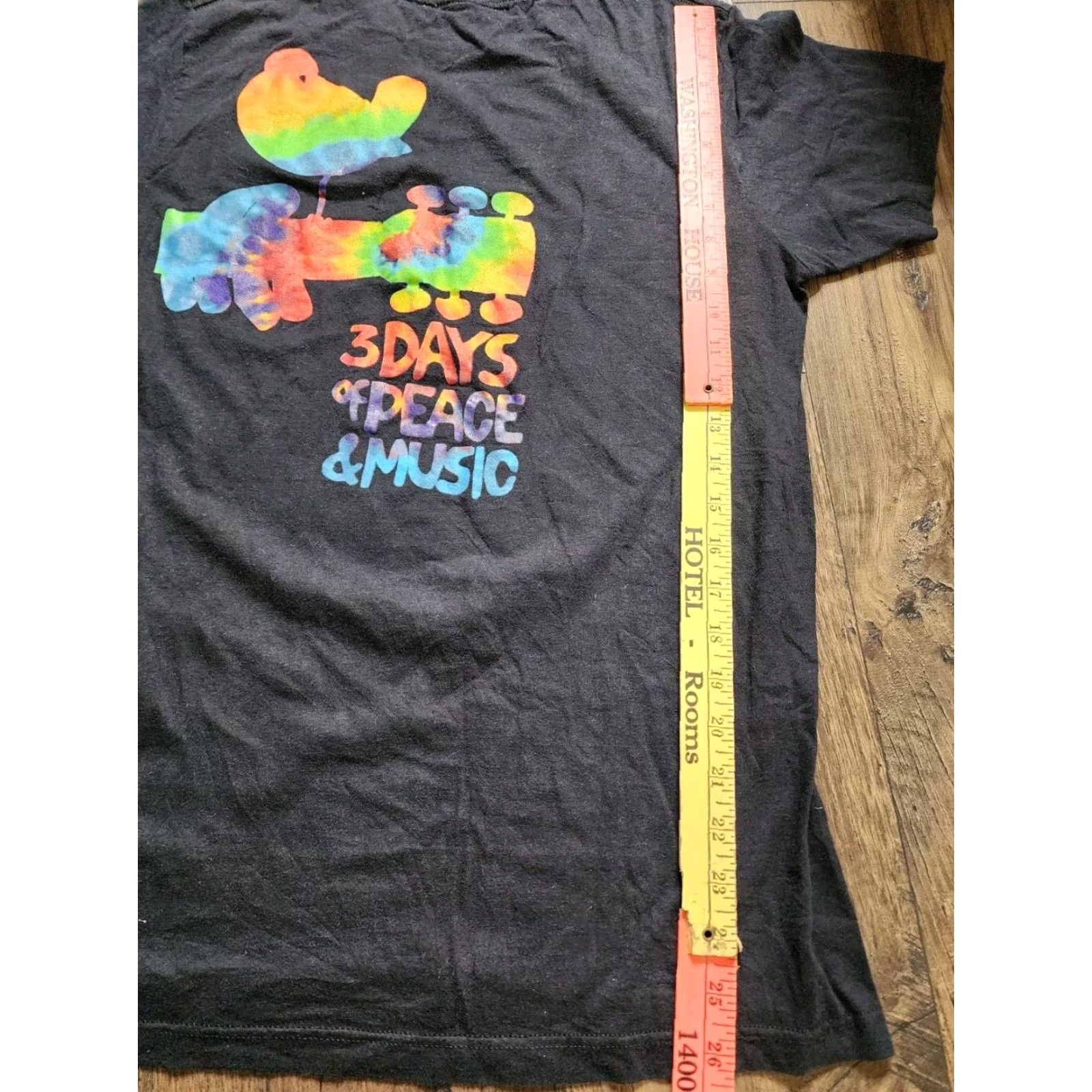 Vintage Woodstock 1969 Music T Shirt Black Double Sided Mens Medium Size US M / EU 48-50 / 2 - 3 Thumbnail
