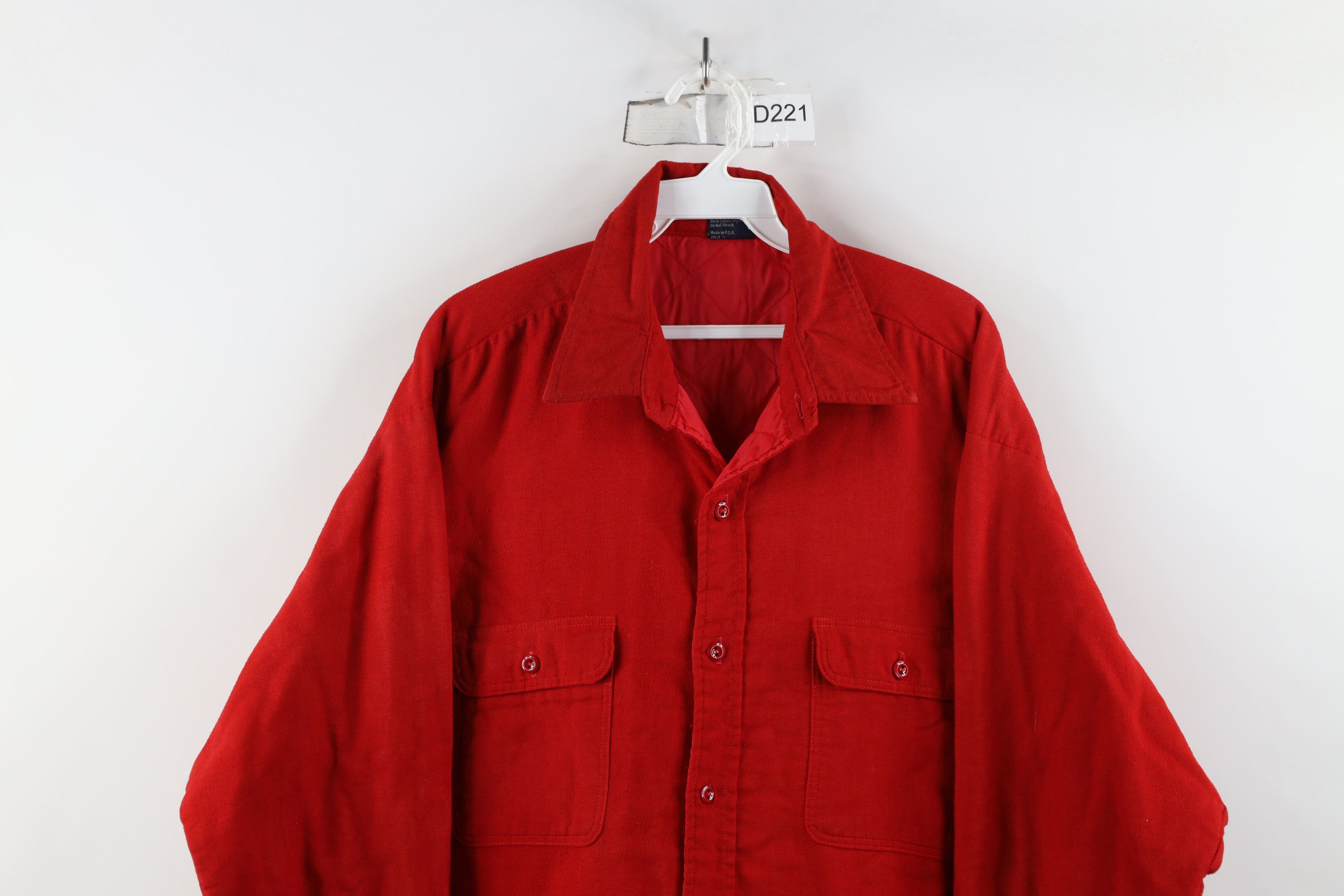 Vintage Vintage 70s Streetwear Quilted Button Shirt Jacket Red USA Size US L / EU 52-54 / 3 - 2 Thumbnail