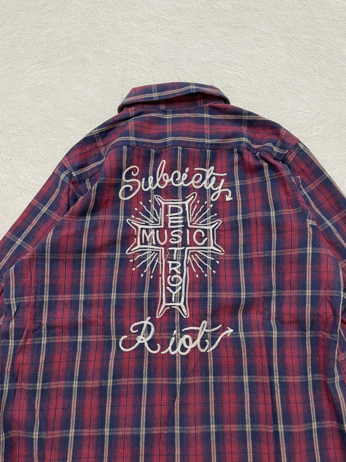 If Six Was Nine 2000s Subciety Music Riot Plaid Shirt ifsix Hysteric LGB Y2K Size US L / EU 52-54 / 3 - 7 Thumbnail