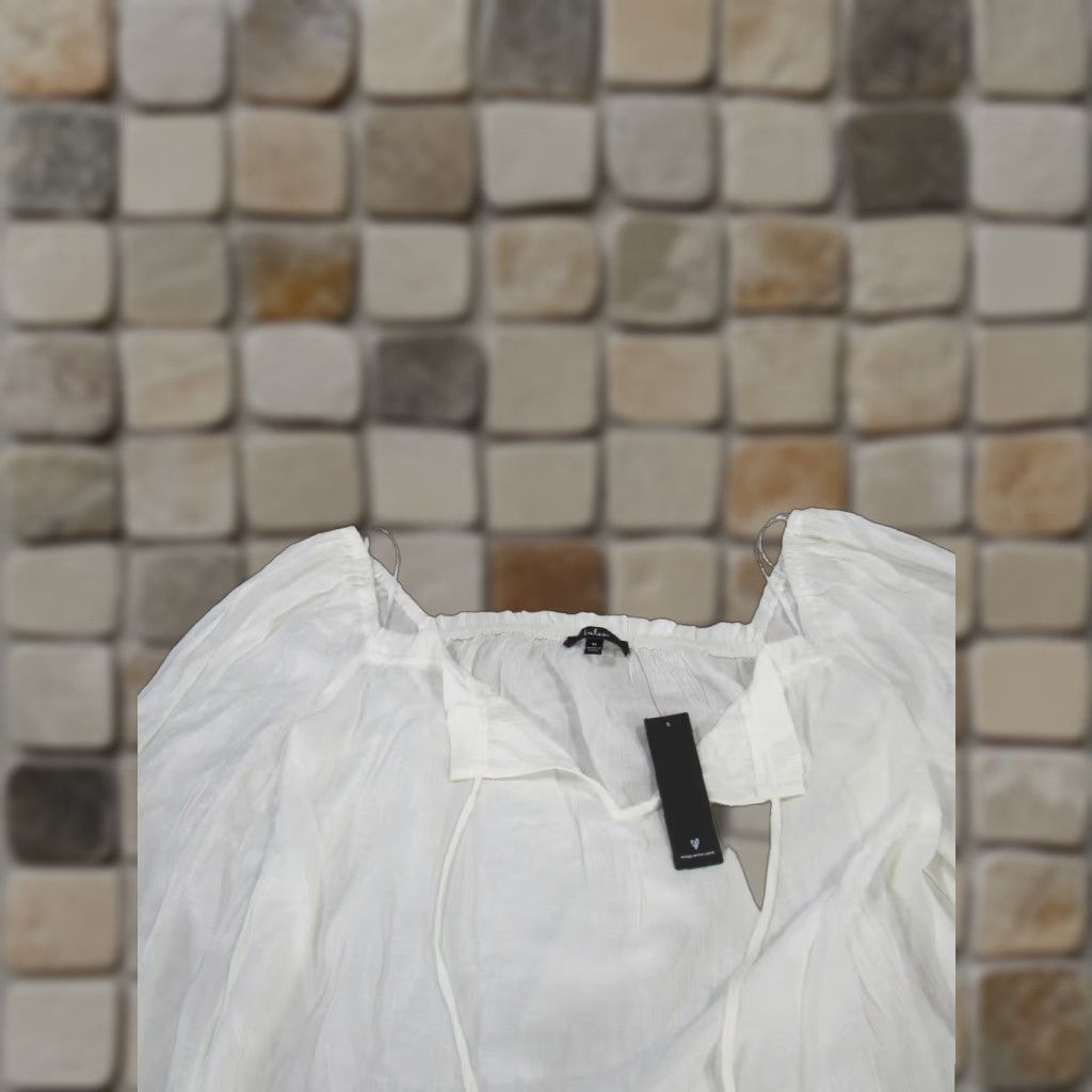 Lulus Lulus Shirt Womens M White Square Neck Puff Sleeve Blouse NEW Size M / US 6-8 / IT 42-44 - 1 Thumbnail