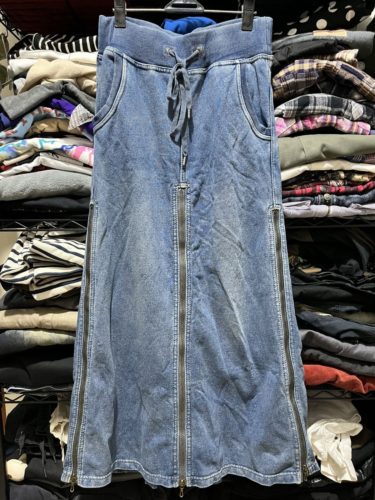 GOA Japanese Brand GOA indigo fleece slider long skirt Size 28" / US 6 / IT 42 - 1 Thumbnail
