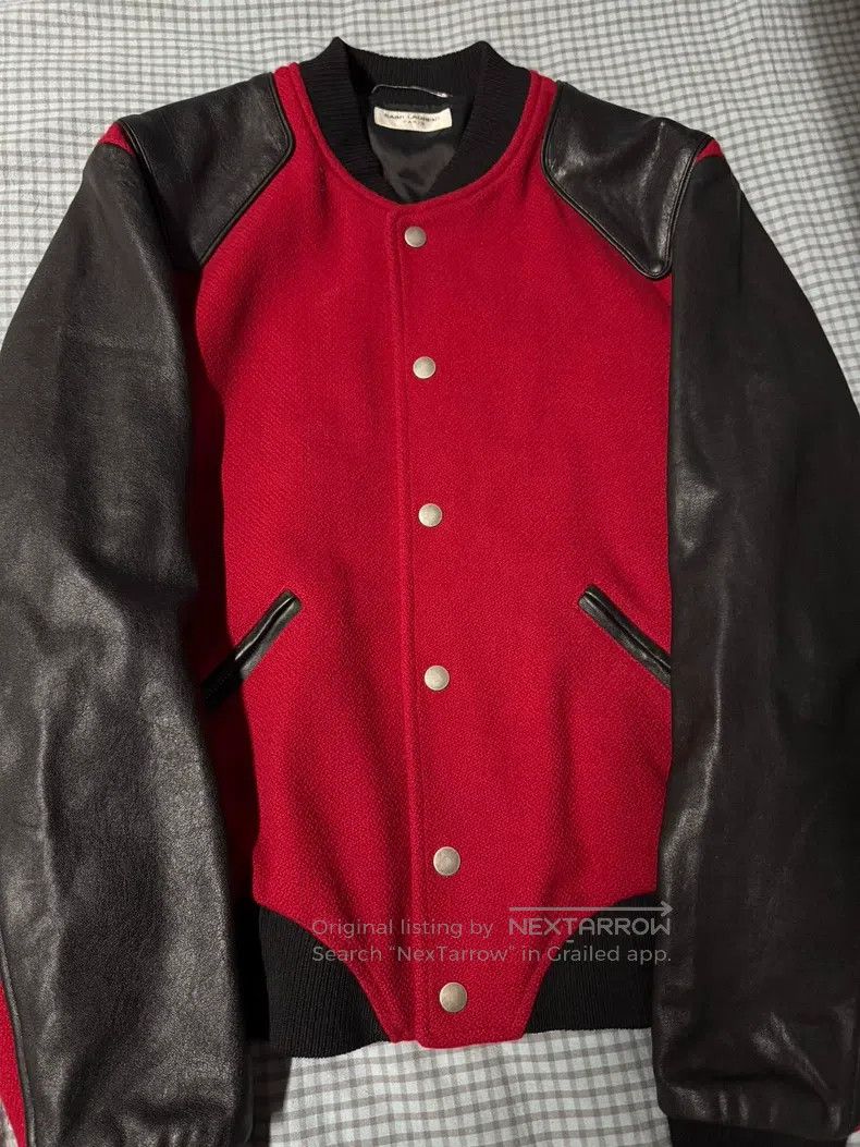 Saint Laurent Paris Saint Laurent Paris Patchwork leather sleeve baseball jack Size US L / EU 52-54 / 3 - 1 Thumbnail