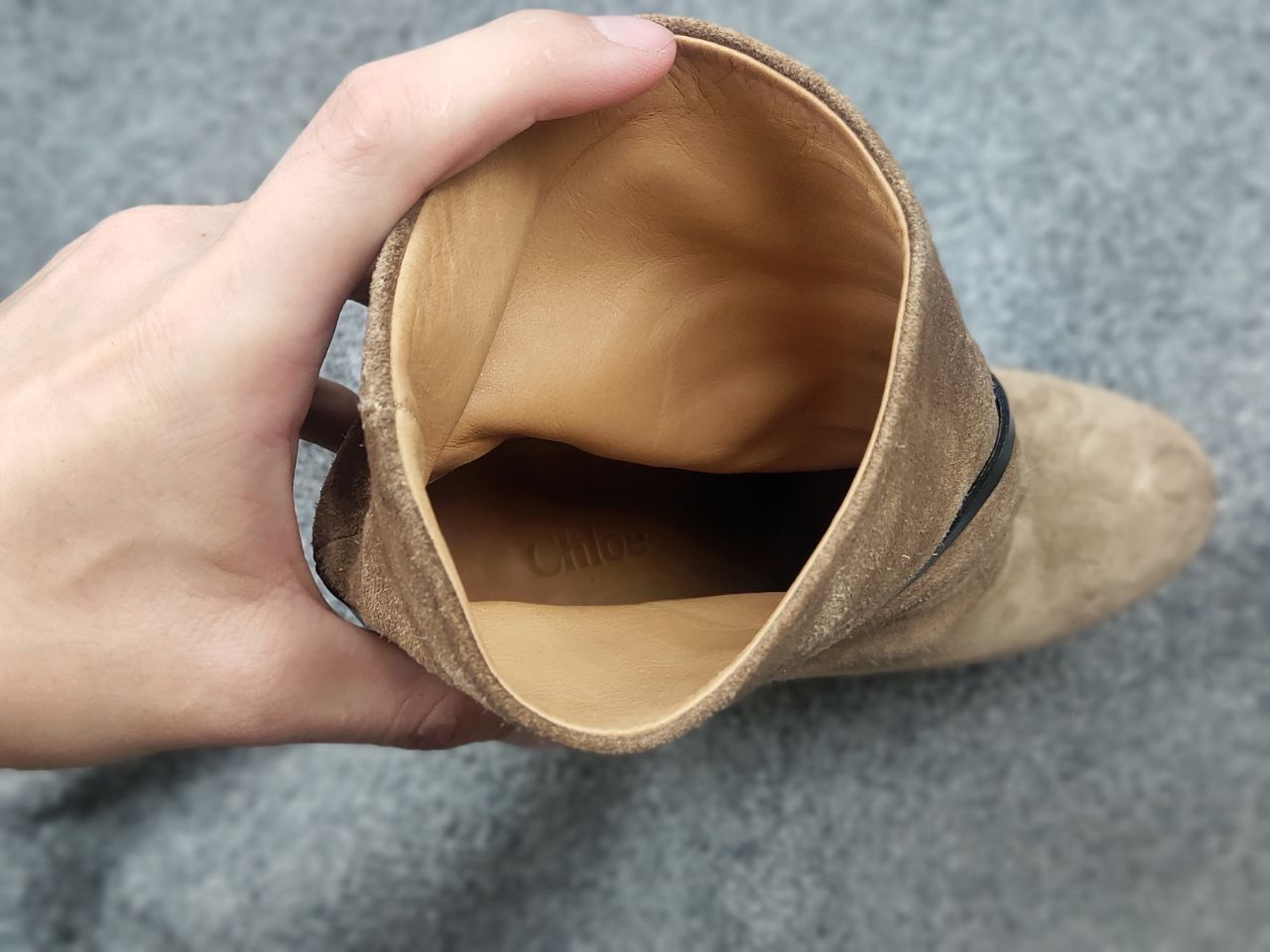 Chloé Marron Suede Beige Wedge Wooden Platform Heel Boots