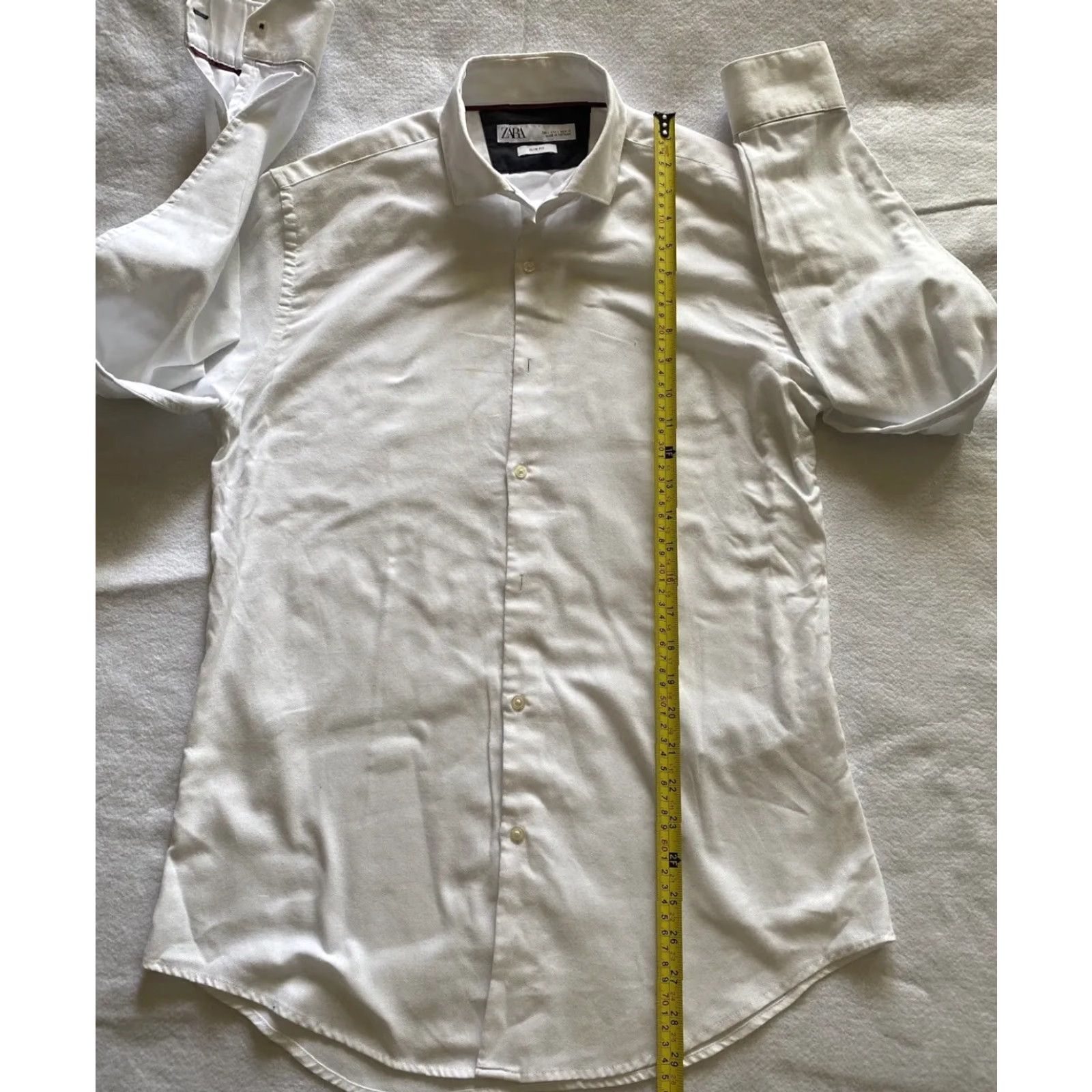 Zara VINTAGE Zara Button Shirt Men’s Size L white Dress Slim Fit / 24-3 Size L / US 10 / IT 46 - 5 Thumbnail