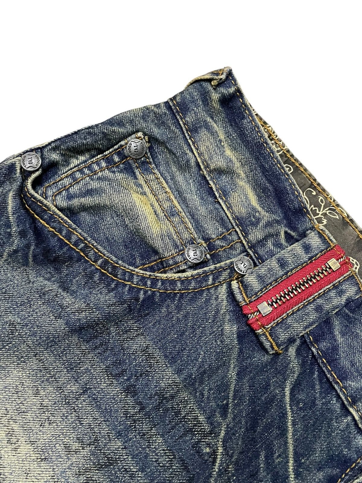 GOSTAR DE FUGA × Hysteric Glamour × Japanese Brand TuoGu Poems Muddy Wash Embroidered Jeans Size US 30 / EU 46 - 13 Thumbnail