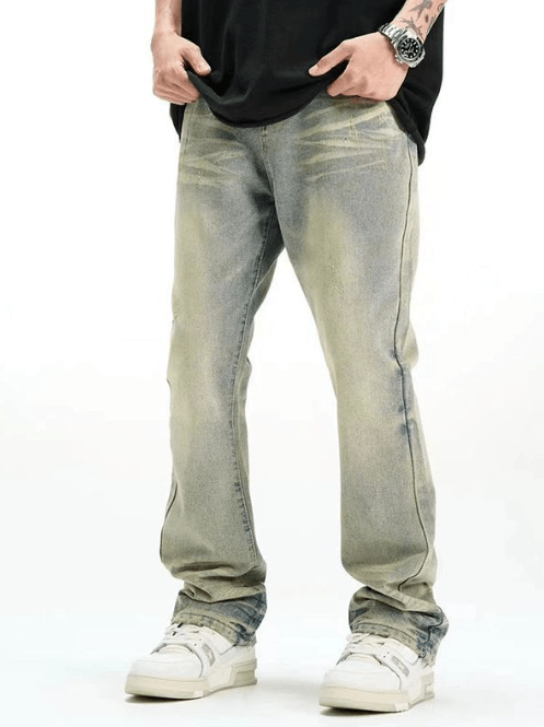Japanese Brand × Jean Men's washed distressed street loose straight jeans Size US 32 / EU 48 - 1 Thumbnail