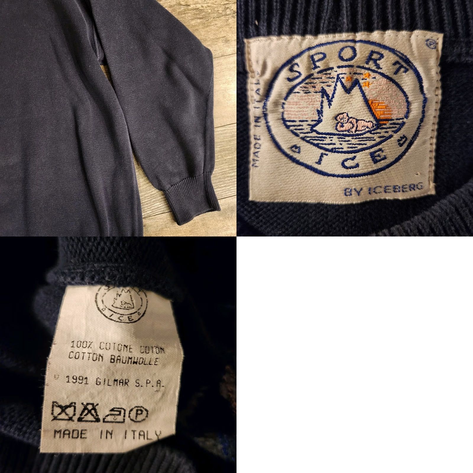Vintage VINTAGE Iceberg Sweater Mens XL Navy Blue Knit Embroidered Sailing 90s Pullover Italy Size US XL / EU 56 / 4 - 8 Thumbnail