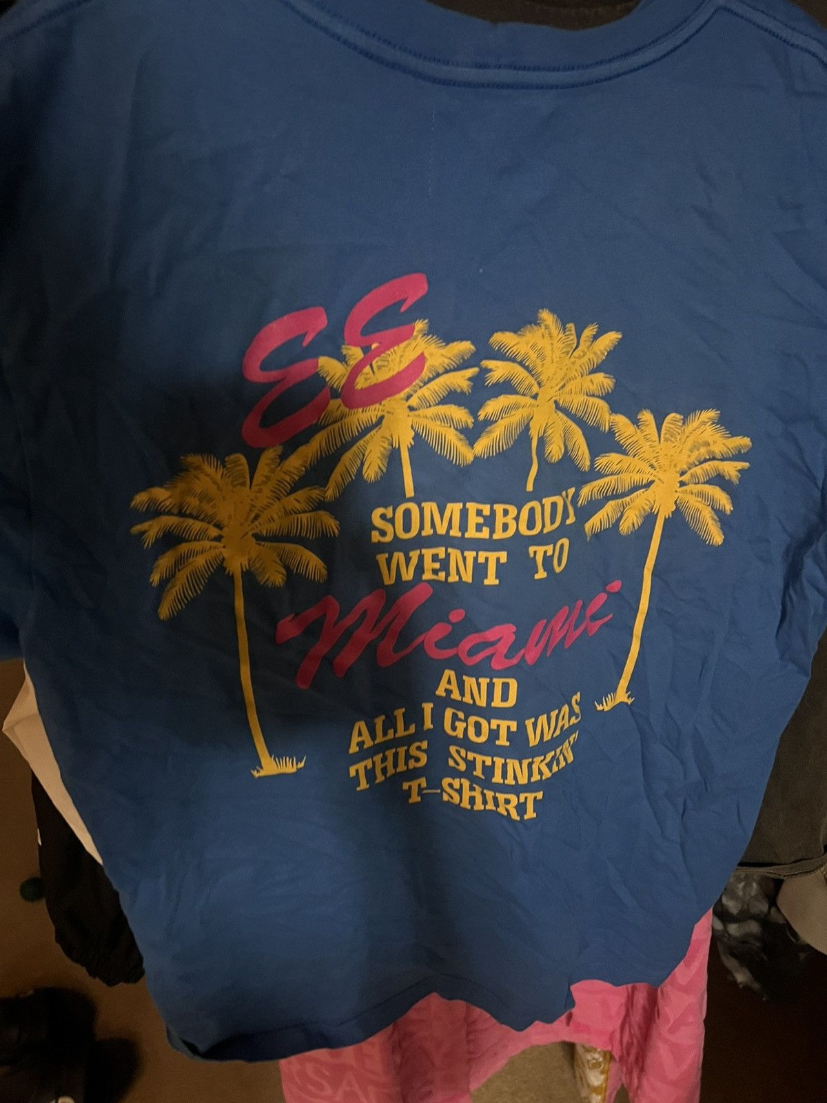 Eric Emanuel Eric Emanuel blue w yellow EE Miami tee shirt large Size US L / EU 52-54 / 3 - 2 Thumbnail