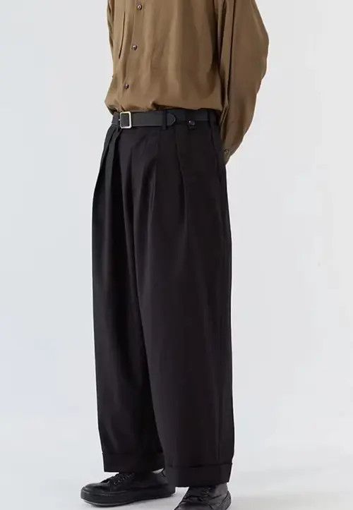 Japanese Brand 20AW Indigo Union Japan Black Minimal Casual Oversized Pants Size US 34 / EU 50 - 2 Thumbnail