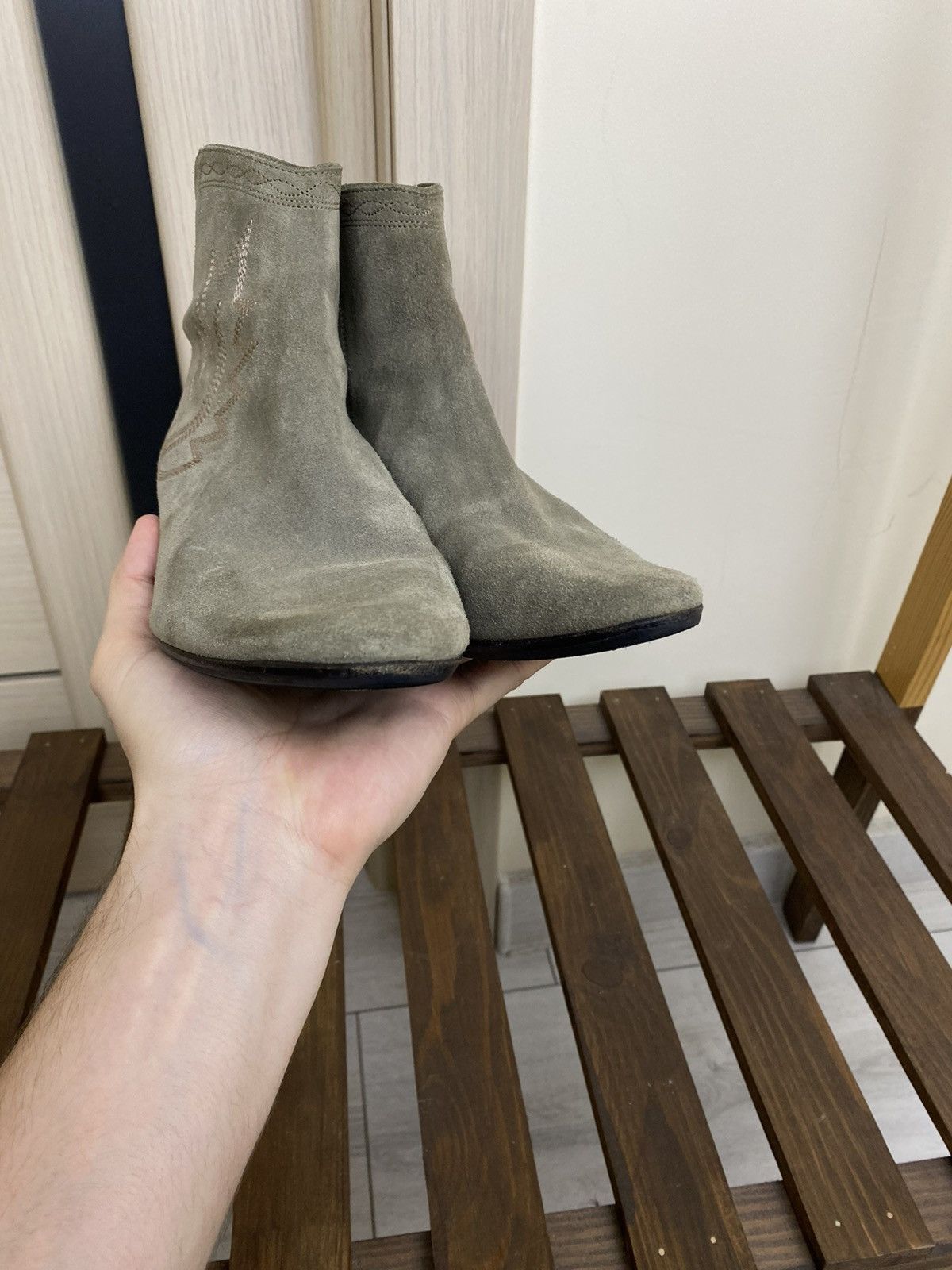 Isabel Marant ISABEL MARANT Dacken Suede Western Embroidered Ankle Boots Size US 8 / IT 38 - 9 Thumbnail