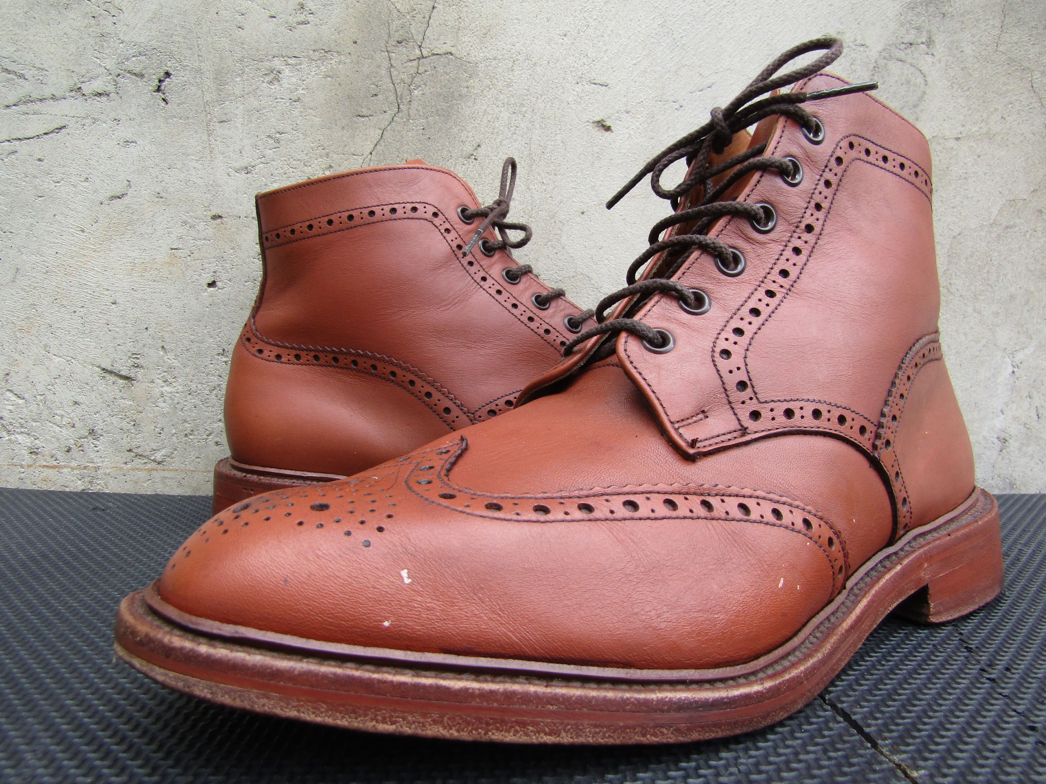 Loake 1880 Burford Brown Leather Derby Brogue Boots Shoes, Men's (Size 11)