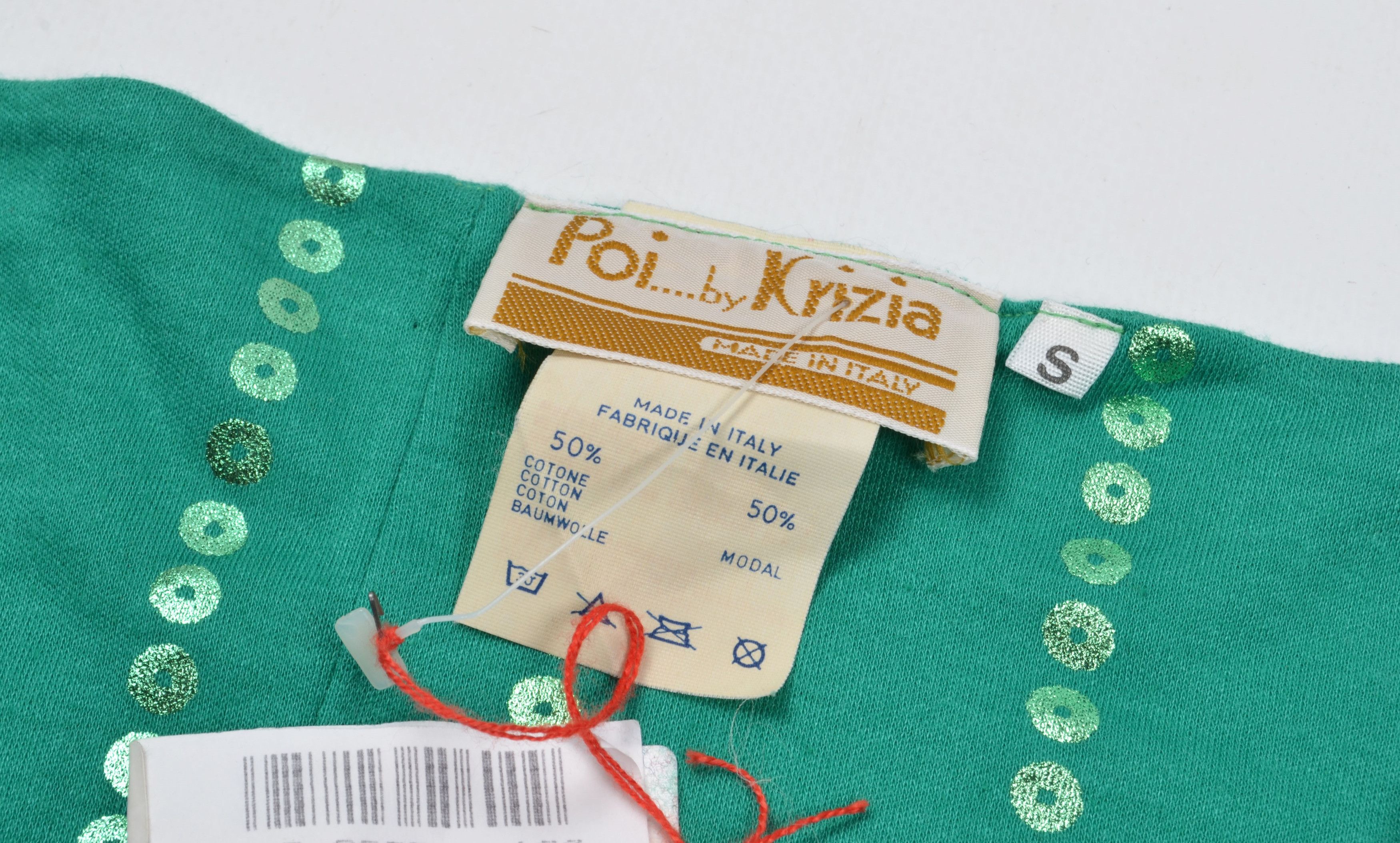 Krizia × Vintage Vintage Krizia Poi 90's Green Sparkle Tube Top Size S Size S / US 4 / IT 40 - 3 Thumbnail