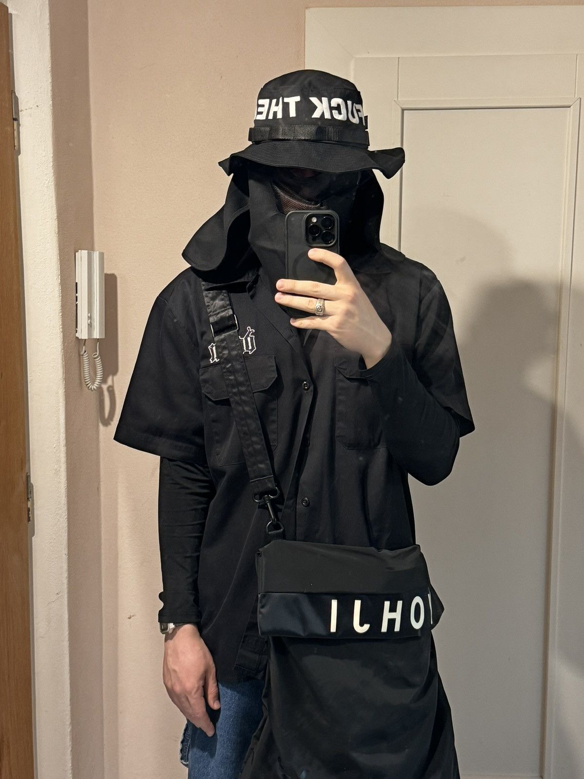 Y-3 × Yohji Yamamoto Y-3 OVERSIZED CRAZY BLACK NYLON TOTE BAG Size ONE SIZE - 13 Thumbnail