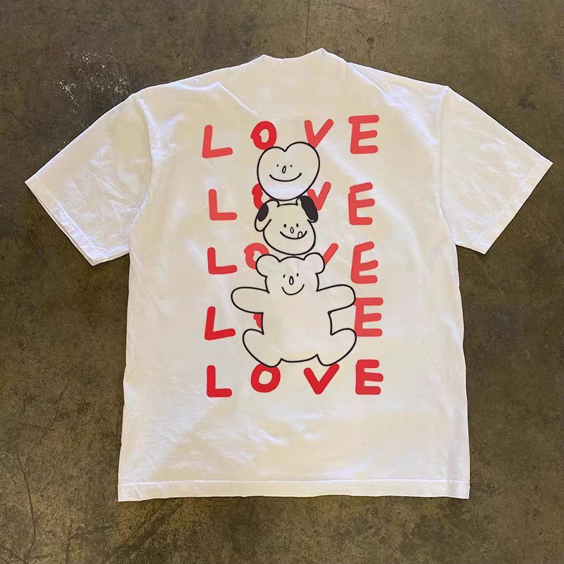 Vintage White Cute Bear Print Short Sleeve T-Shirt Size US L / EU 52-54 / 3 - 1 Thumbnail