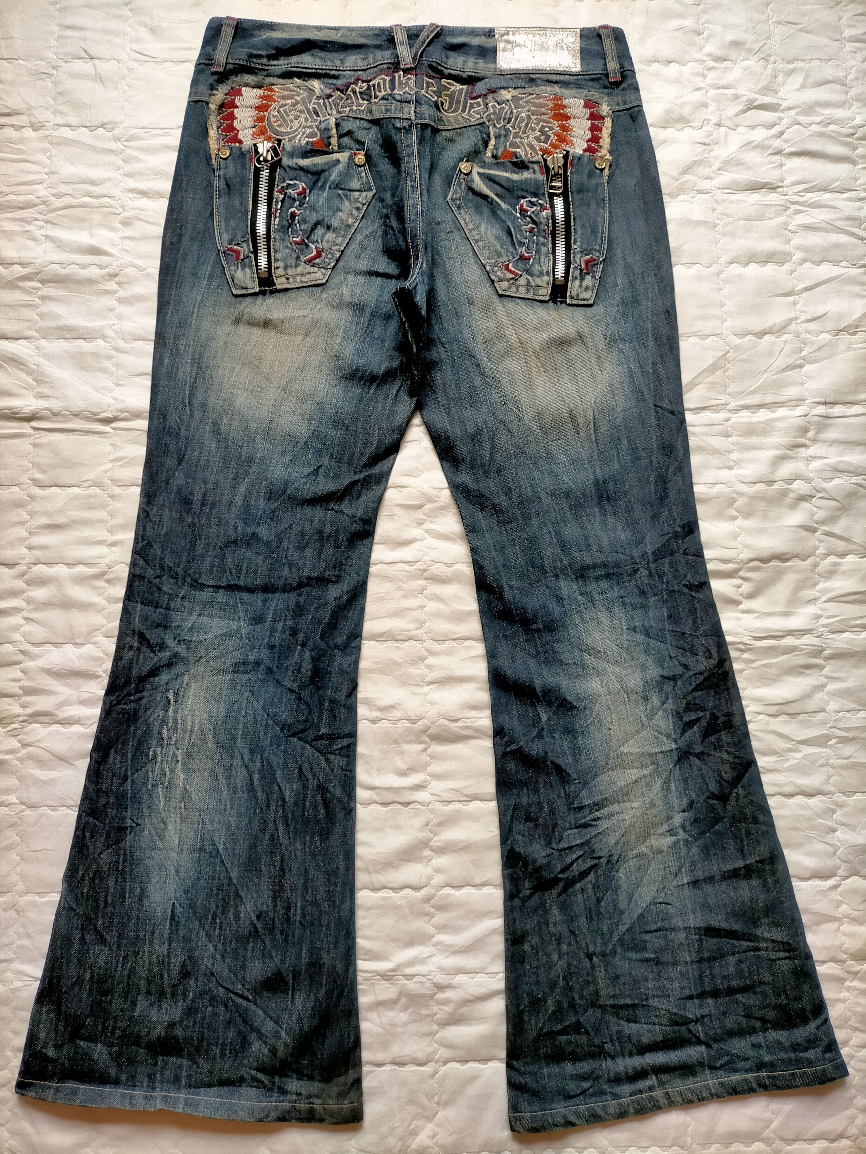 Cherokee Flare Jeans Cherooke Embroidered Boot cut denim Size US 33 - 1 Thumbnail