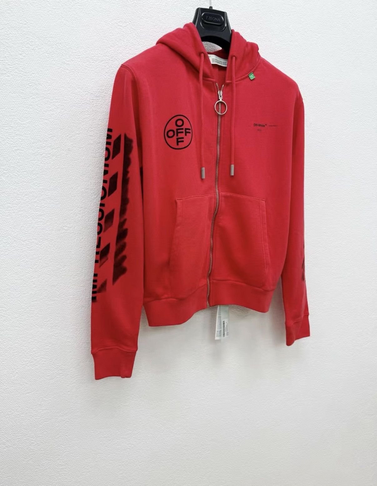 Off-White OFF-WHITE 100% Cotton Zip-Up Hooded Jacket J30 Size US S / EU 44-46 / 1 - 2 Thumbnail