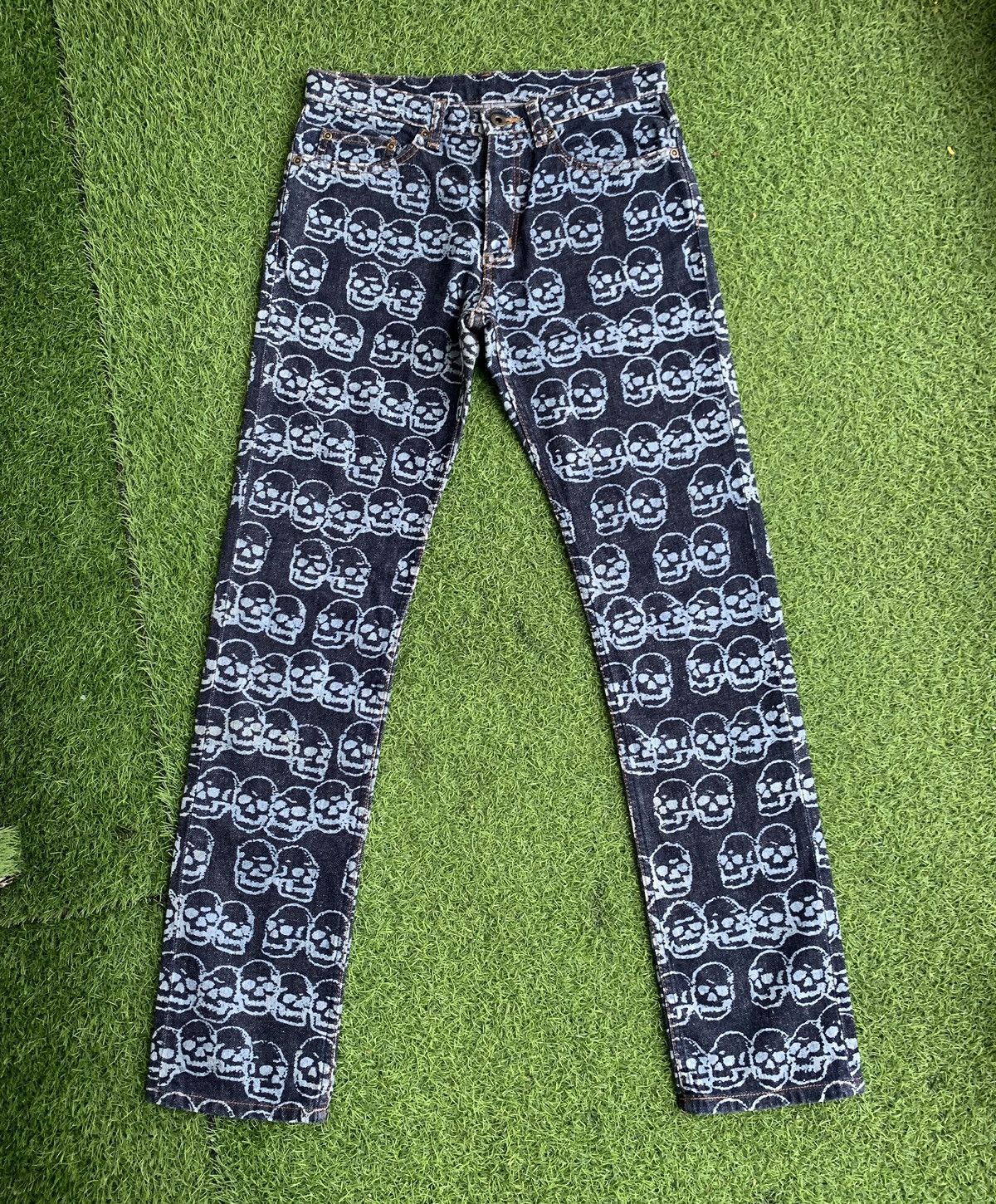 Hysteric Glamour 🔥Iconic 90s Vintage Hysteric Glamour Skull Head Over Printed Size US 29 - 13 Thumbnail