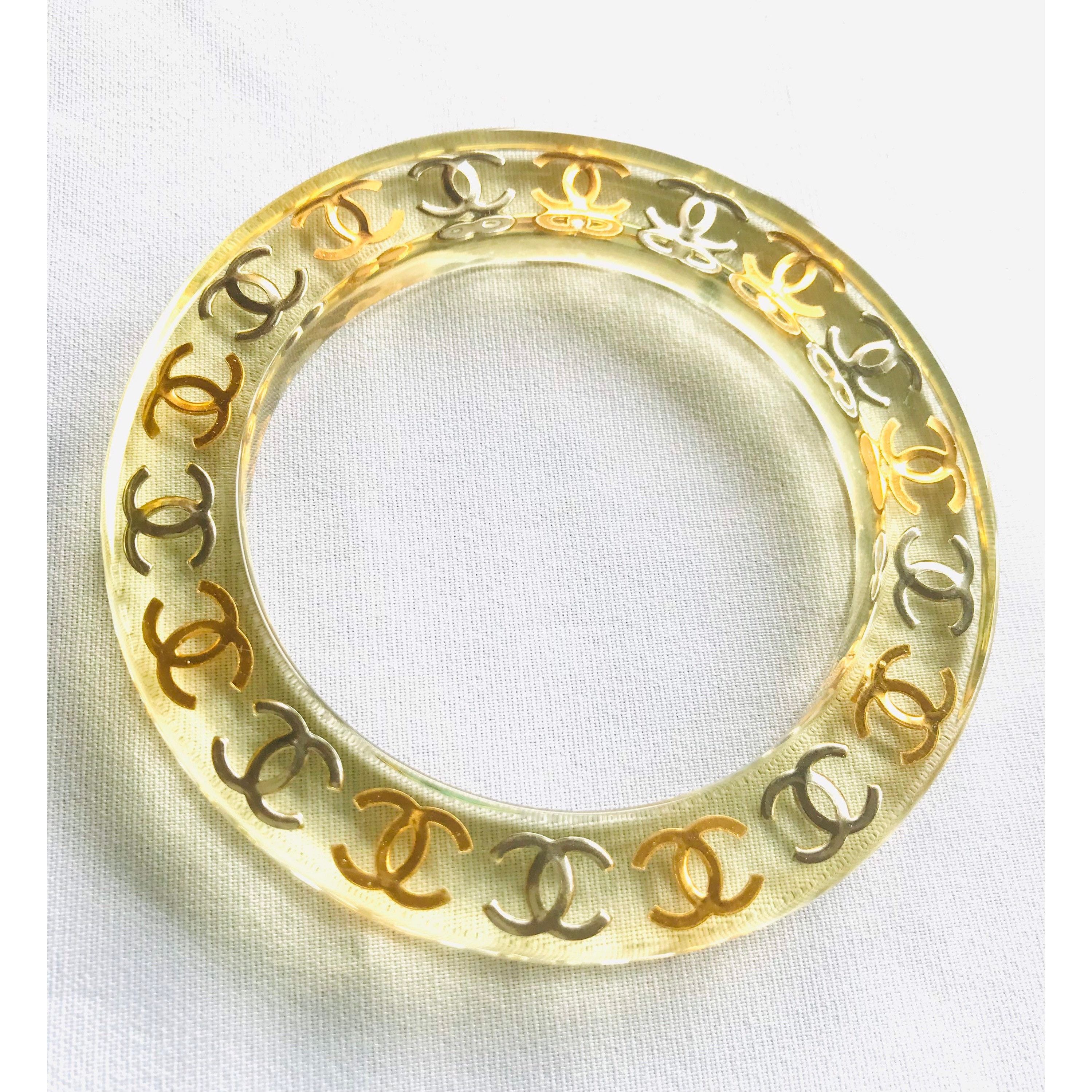 Chanel Vintage CHANEL resin bangle with gold and silver CC Size ONE SIZE - 1 Thumbnail