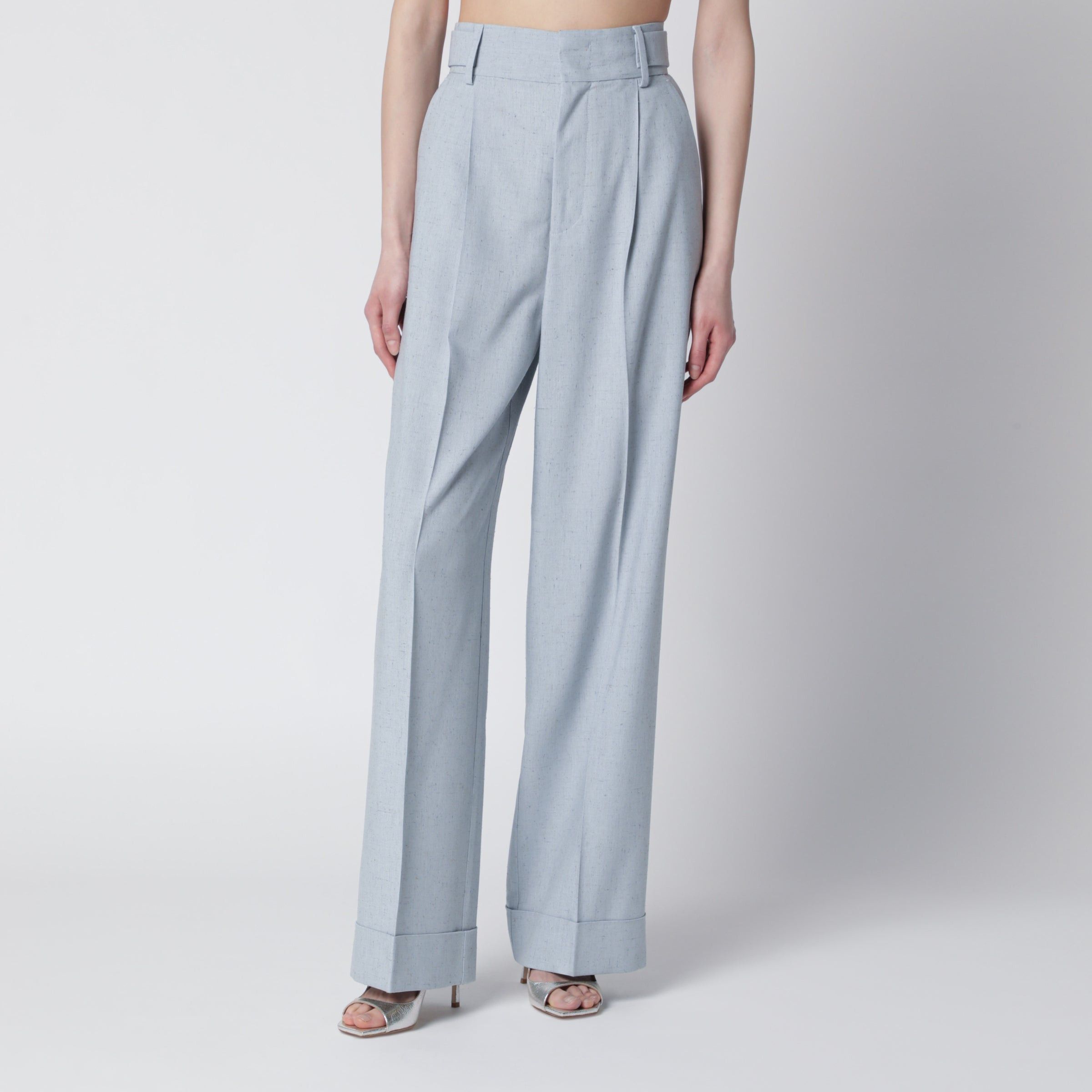 Alberta Ferretti Alberta Ferretti Light Blue Trousers In Viscose Blend Size 30" / US 8 / IT 44 - 1 Thumbnail