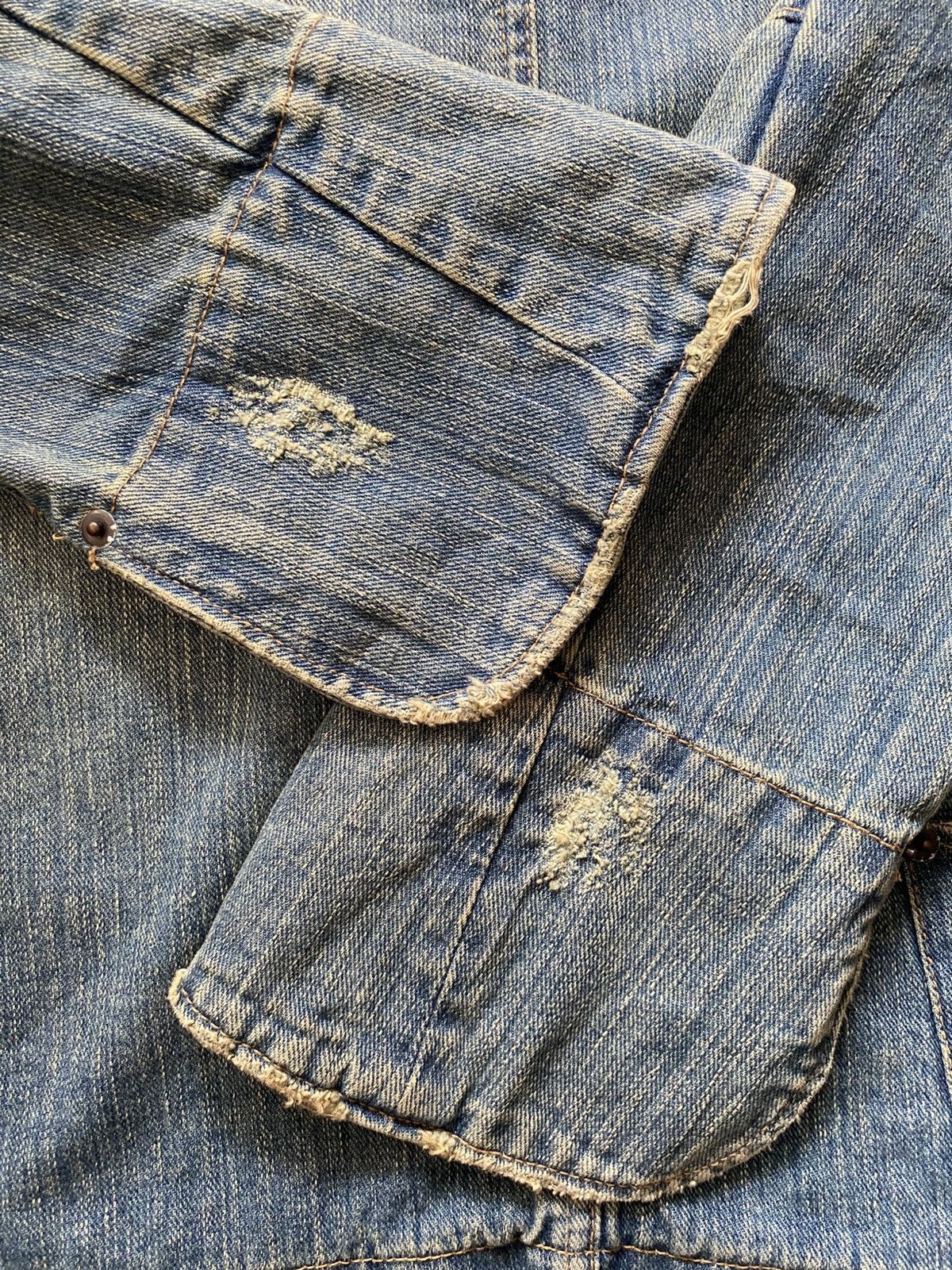 Japanese Brand Japan Distressed Sun Faded Denim Jacket Kapital Style Size US M / EU 48-50 / 2 - 6 Thumbnail