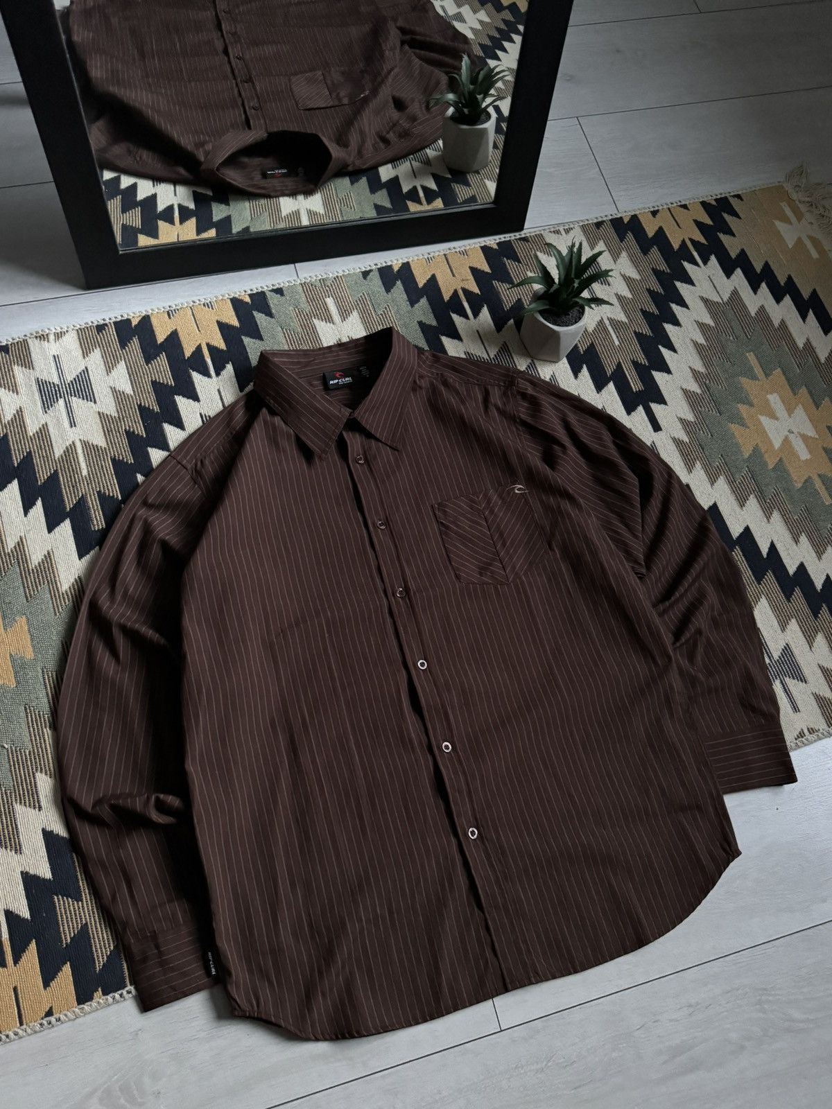 Rip Curl Vintage Rip Curl Hype Brown Stripped Button Up Shirt Size US M / EU 48-50 / 2 - 2 Thumbnail