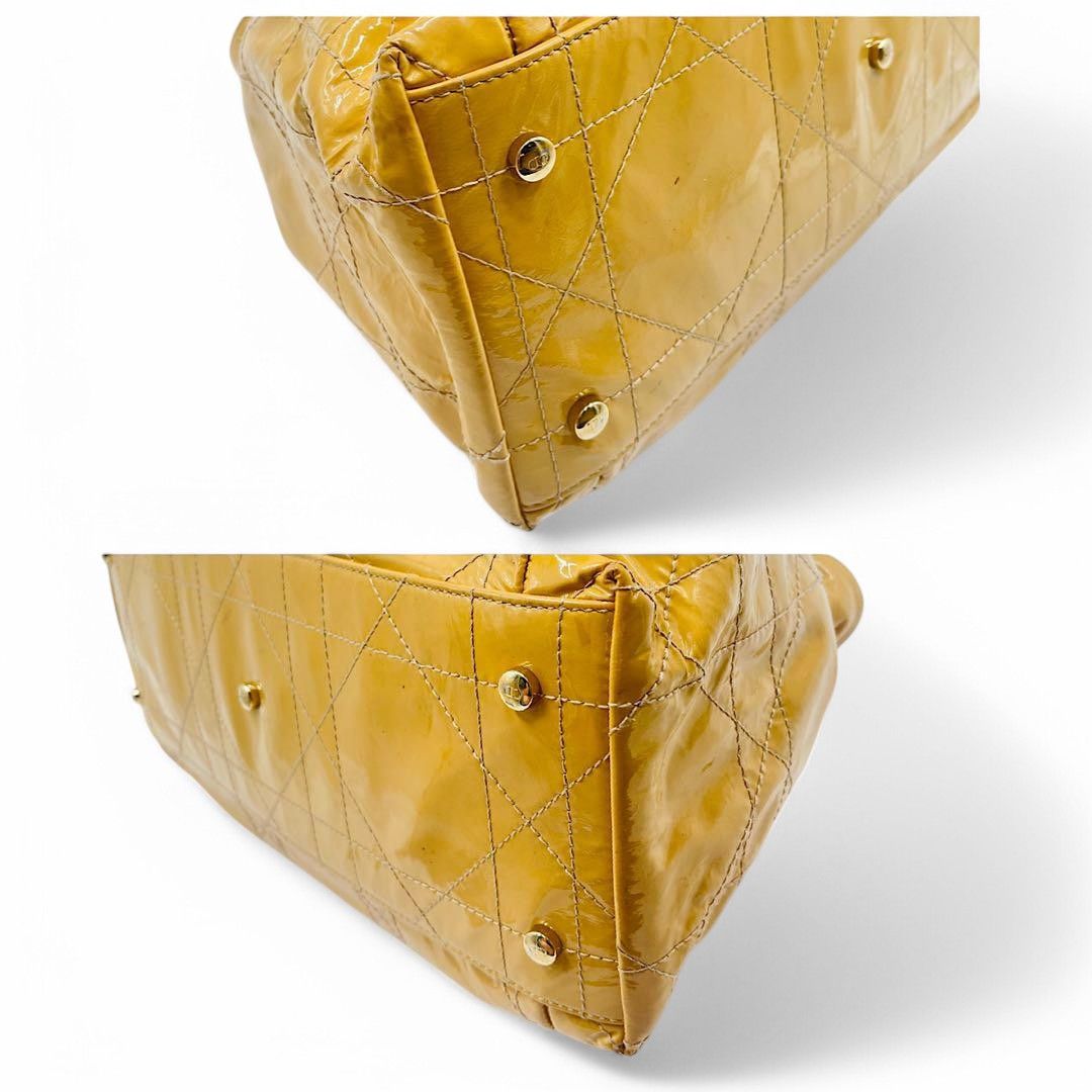 Dior Dior - Charm Cannage Tote Shoulder Bag Leather Gold Size ONE SIZE - 7 Thumbnail