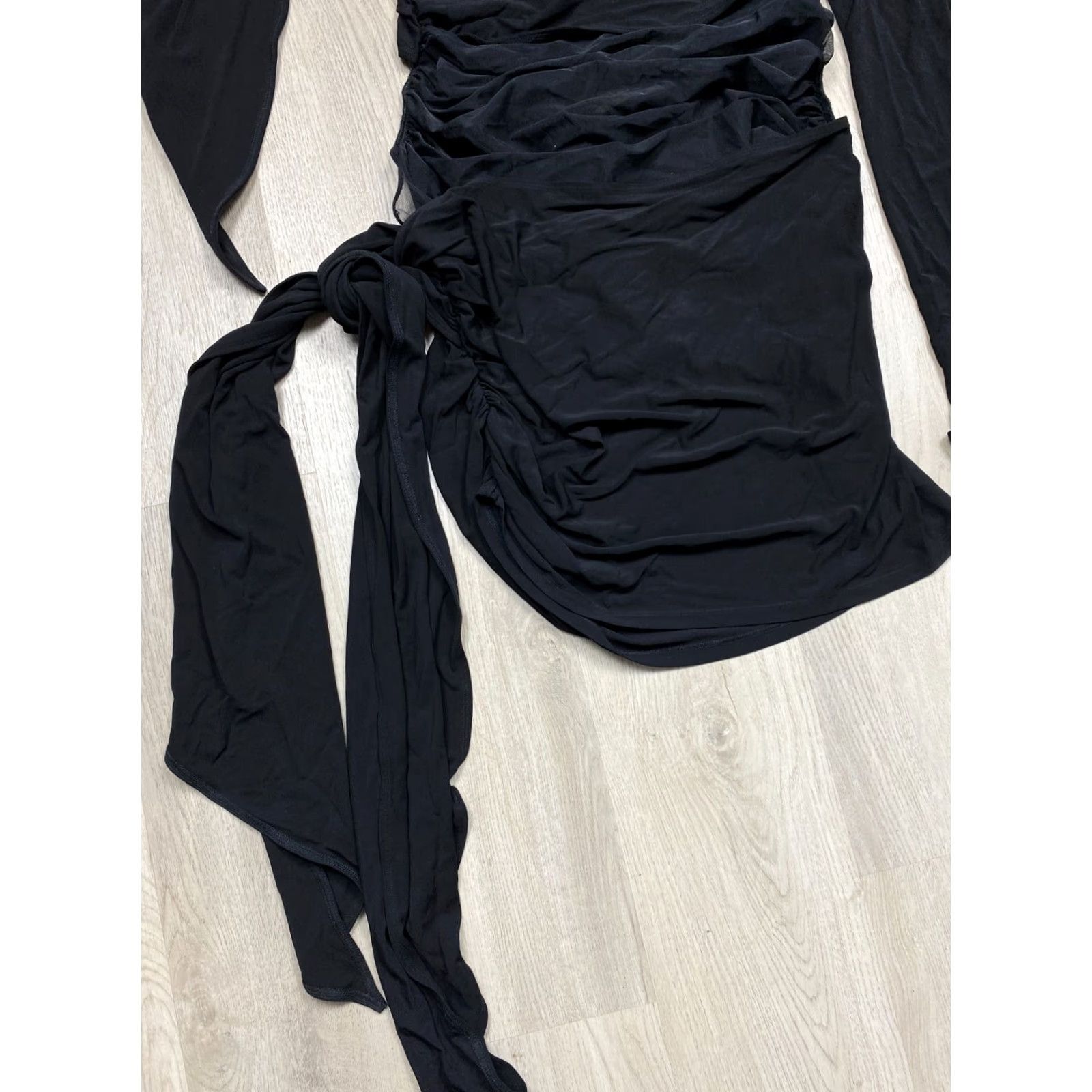 H&M H&M HM X MUGLER Knot Detail One Shoulder Dress XL Mugler Dress One Shoulder XL Black Mini Womens Size XL / US 12-14 / IT 48-50 - 4 Thumbnail