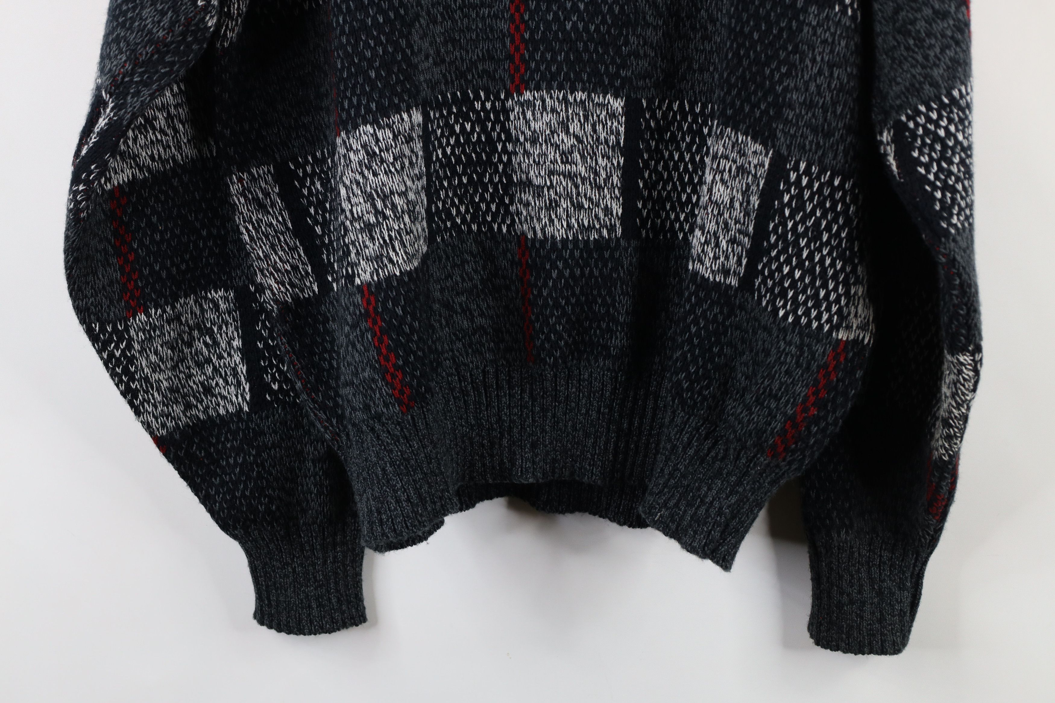 Vintage Vintage 90s Coogi Style Checkered Knit Dad Sweater Size US L / EU 52-54 / 3 - 10 Thumbnail