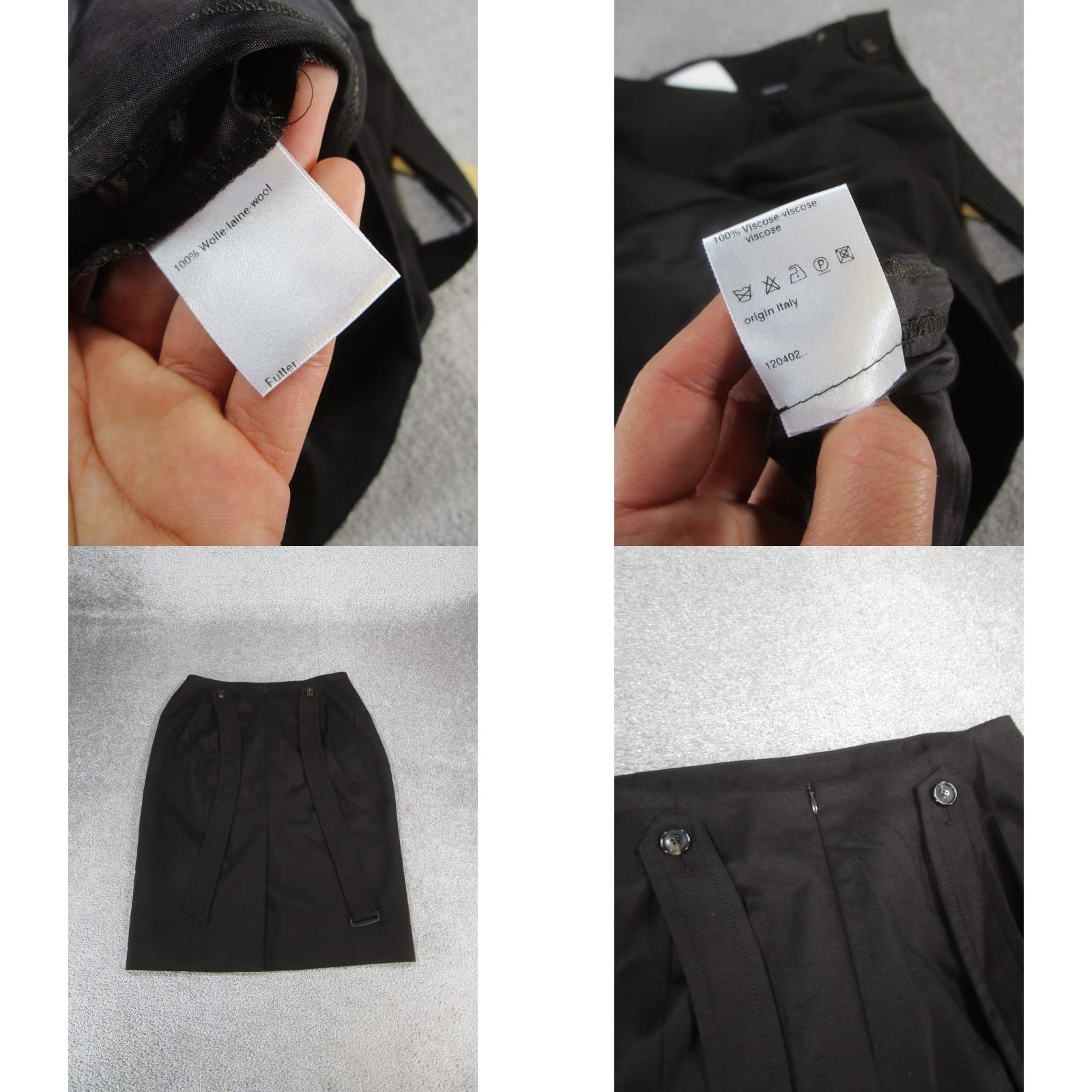 Akris VINTAGE Akris Womens Skirt Midi Pencil Wool Black Size 14 Business Casual Party Size 36" / US 14 / IT 50 - 8 Thumbnail
