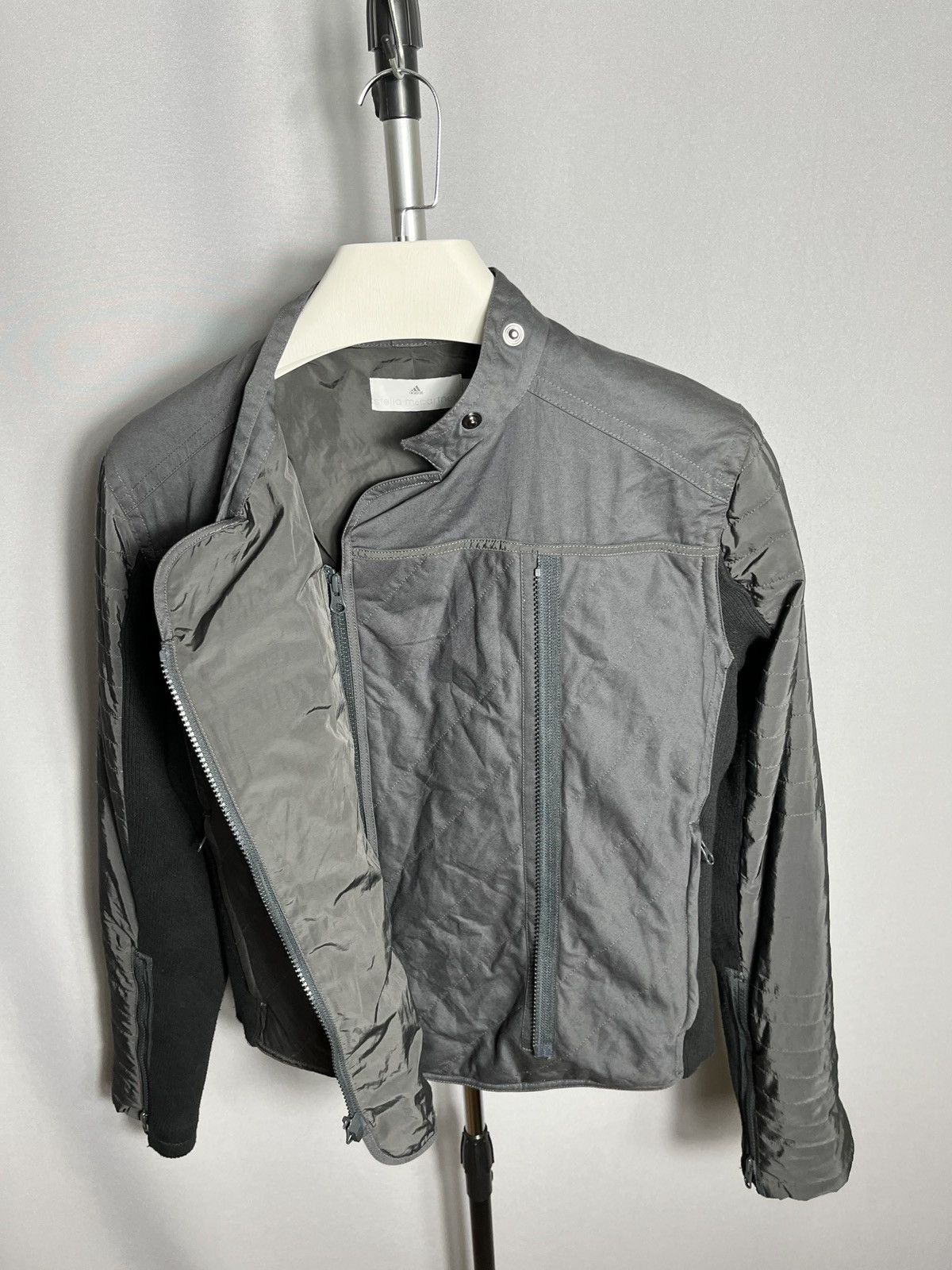 Adidas × Stella McCartney Adidas x Stella McCartney Woman Black Gray Moto Biker Jacket Size L / US 10 / IT 46 - 8 Thumbnail