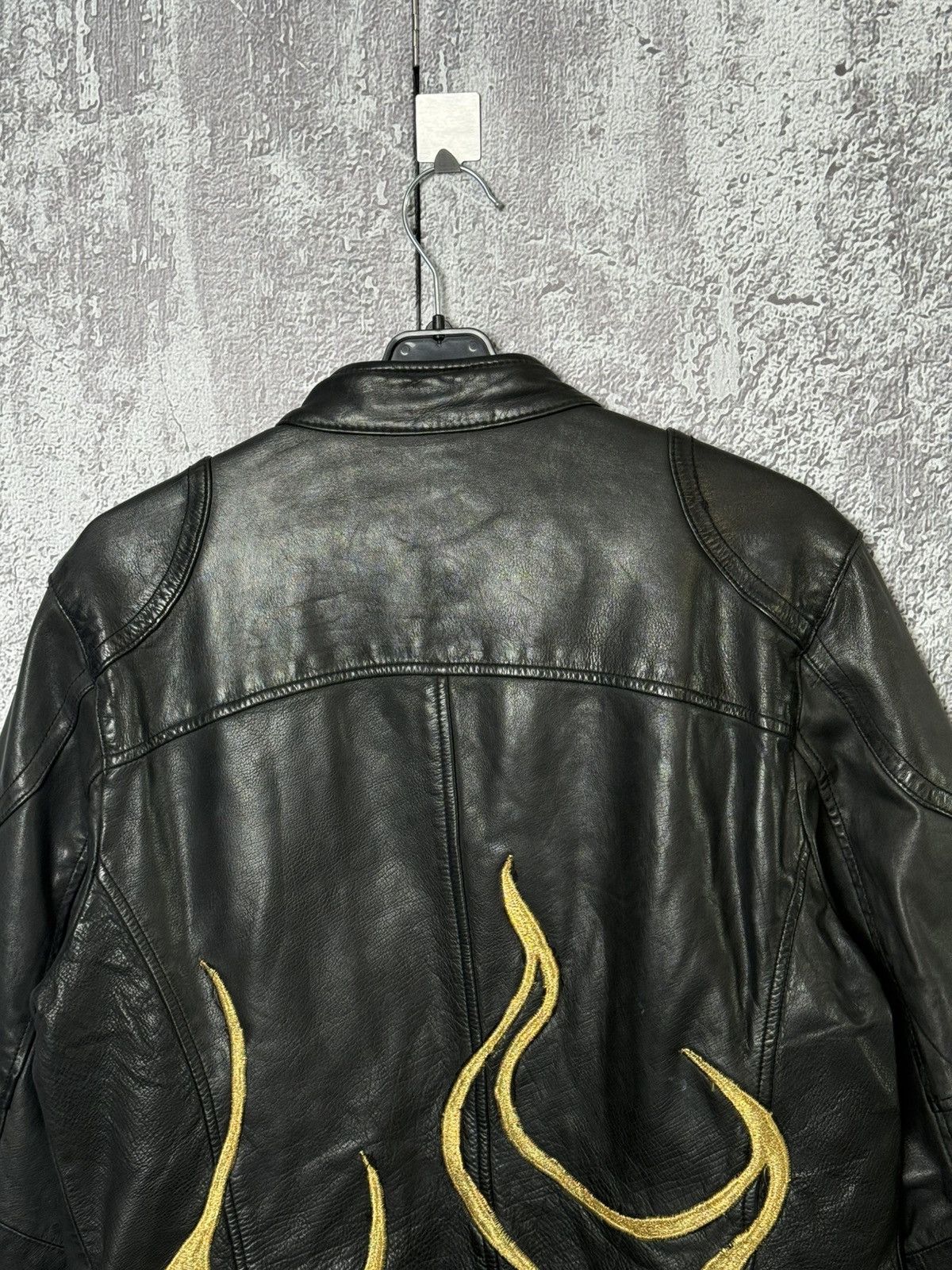 Wilsons Leather Vintage Wilsons Leather Black Biker Jacket Embroidered Flame Size US S / EU 44-46 / 1 - 3 Thumbnail