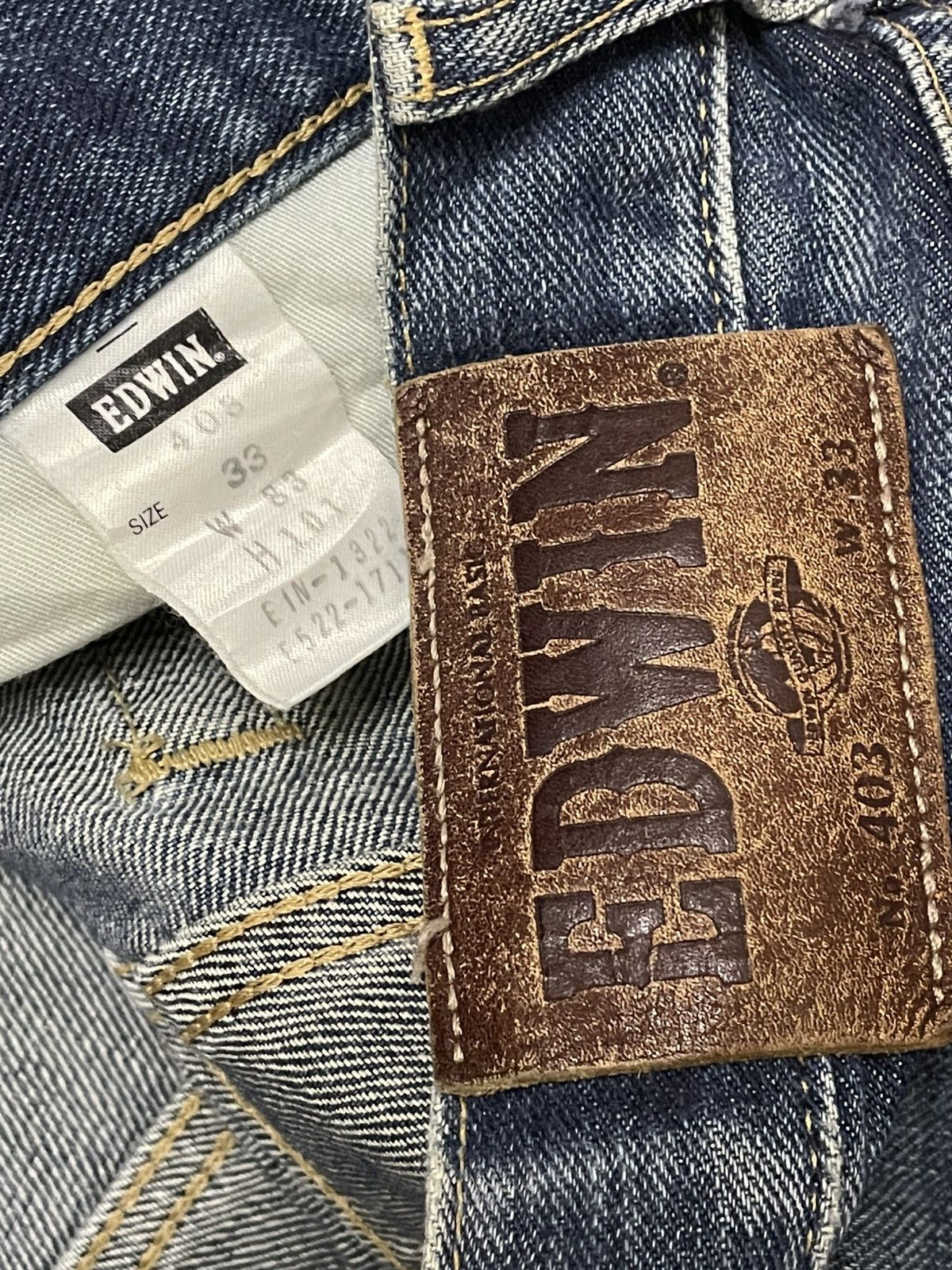 Designer × Edwin × Vintage Vintage 1990s Japan Designer Edwin Distressed Mudwash Denim Size US 32 / EU 48 - 16 Thumbnail