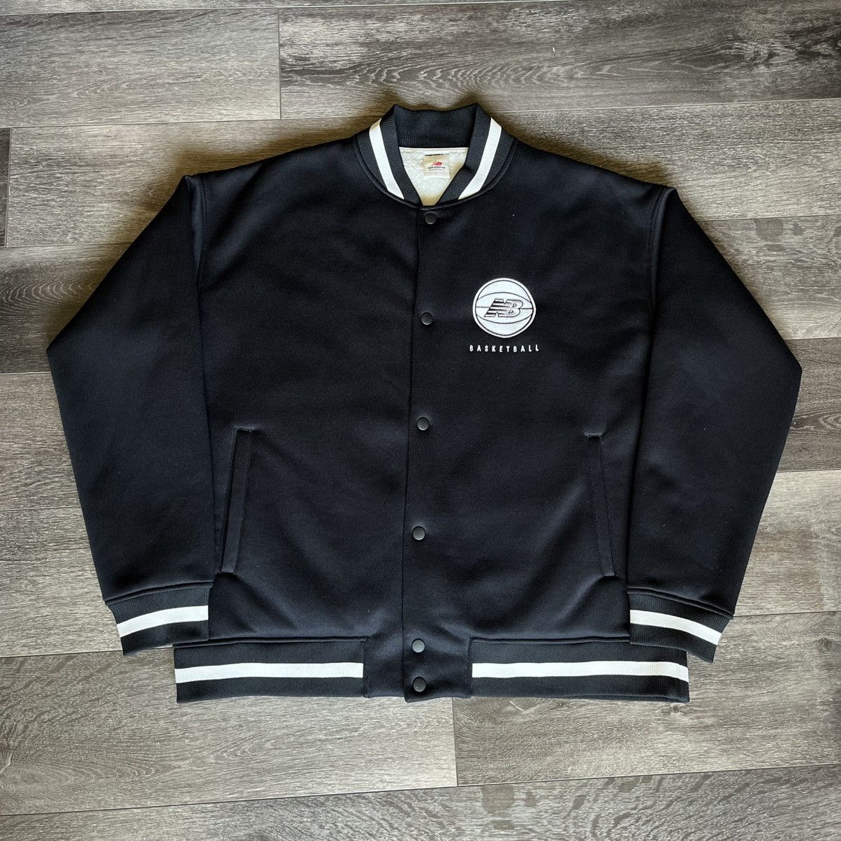 New Balance New Balance Basketball Fleece Lined Button Up Varsity Jacket Size US L / EU 52-54 / 3 - 2 Thumbnail
