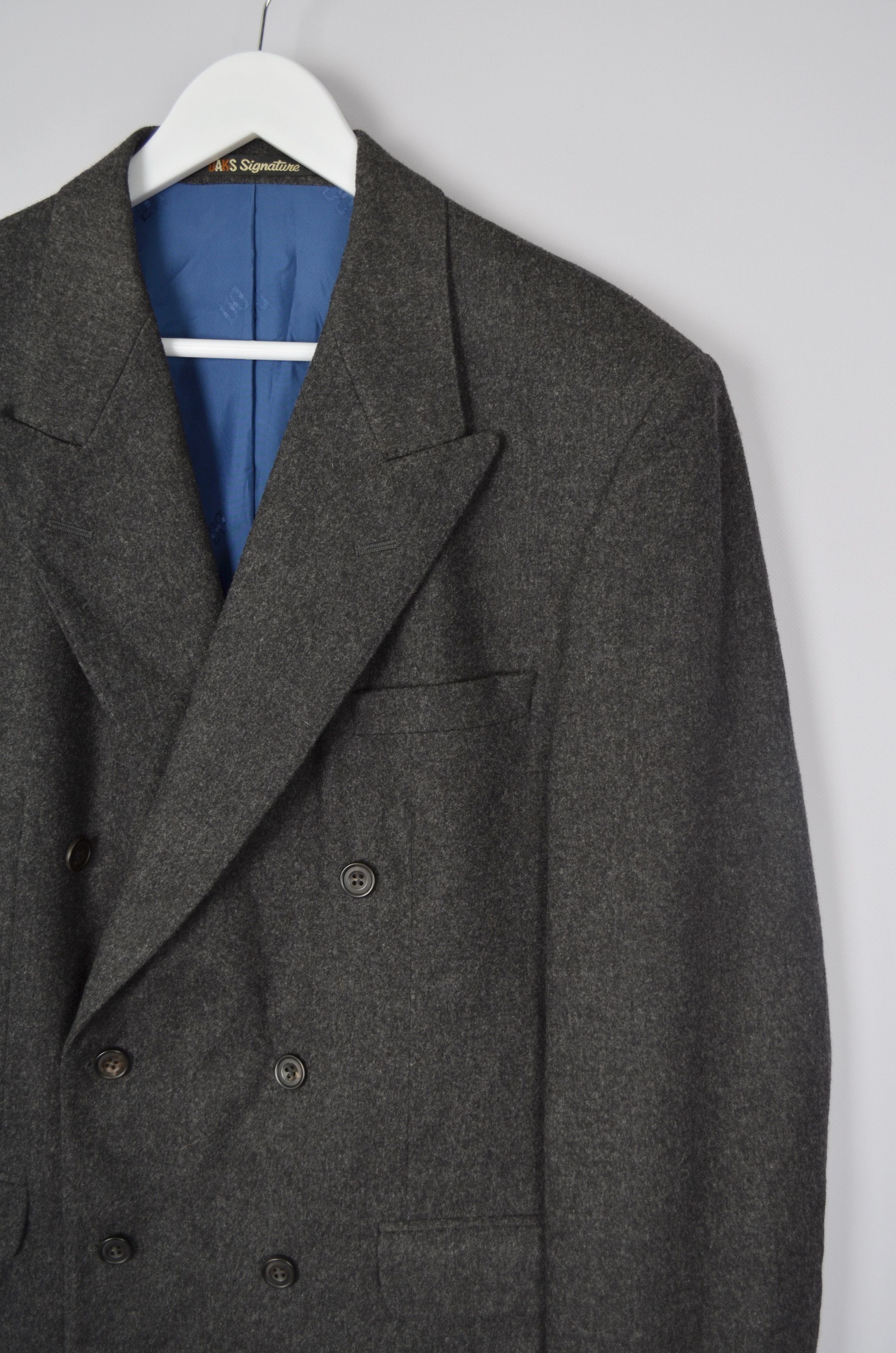 DAKS × Designer DAKS London Vintage Wool Dobuel Breasted Jacket US40/EU50 Size 40R - 13 Thumbnail