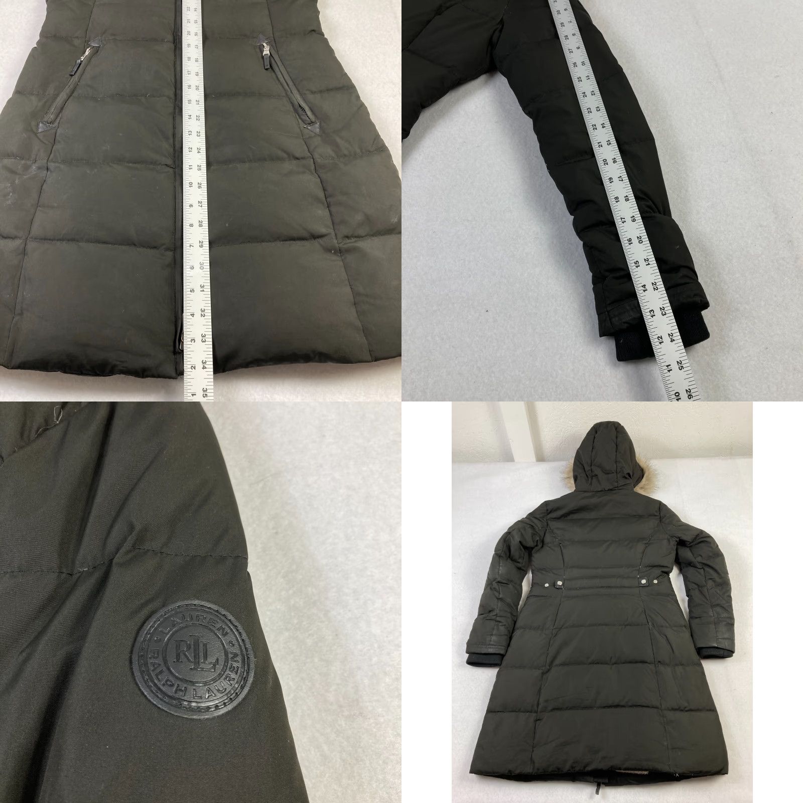 Ralph Lauren Lauren Ralph Lauren Goose Down Jacket Women's XS Green Quilted Hooded Fur Lined Parka Long Coat Jacket Size XS / US 0-2 / IT 36-38 - 9 Thumbnail