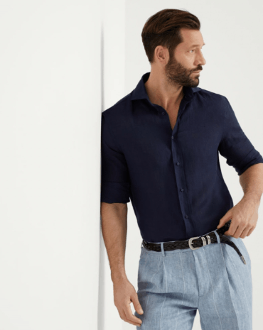 Brunello Cucinelli Shirt in Navy Size US M / EU 48-50 / 2 - 3 Thumbnail