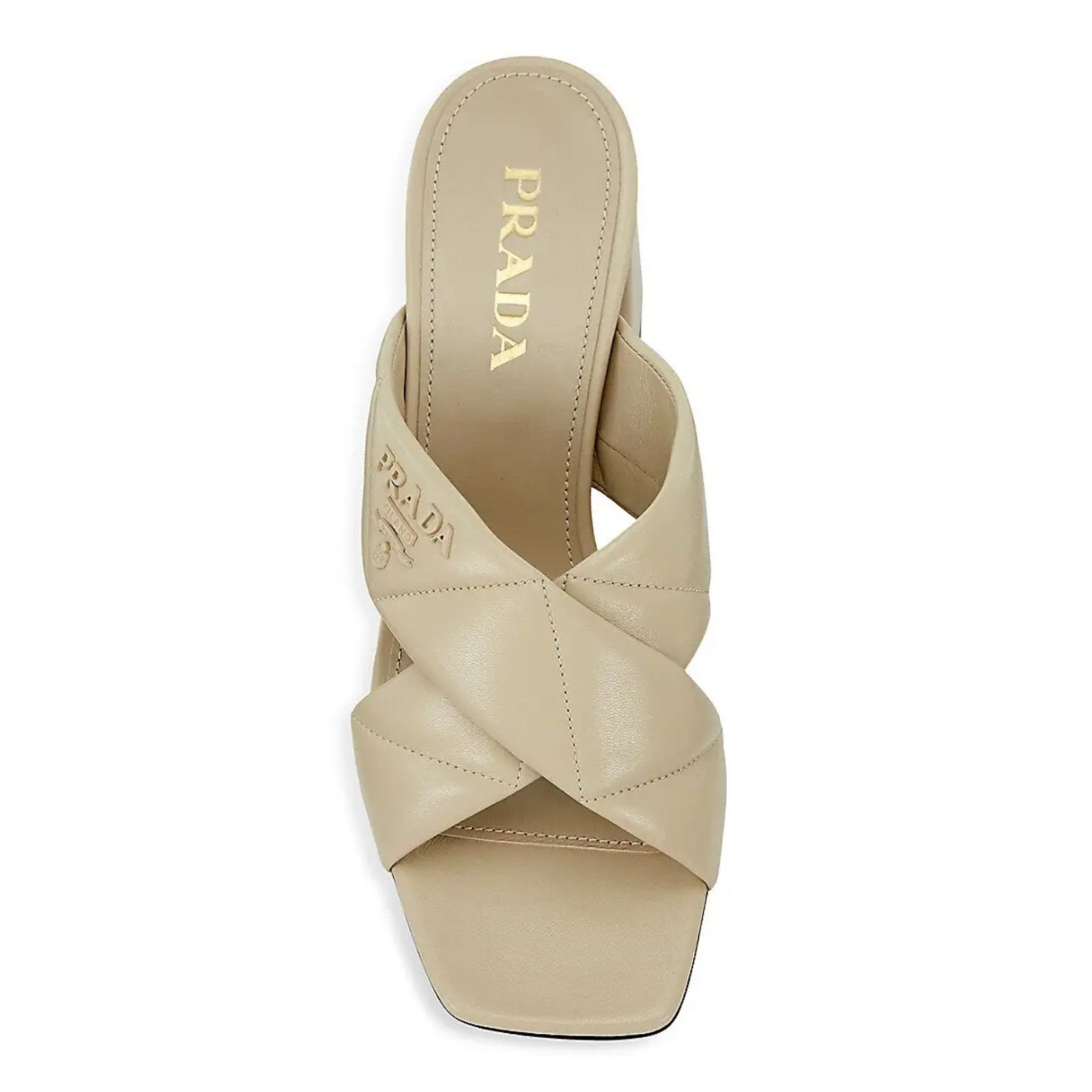 Prada Prada Deserto 65mm Quilted Criss Cross Logo Slide Sandal Size US 10.5 / IT 40.5 - 9 Thumbnail