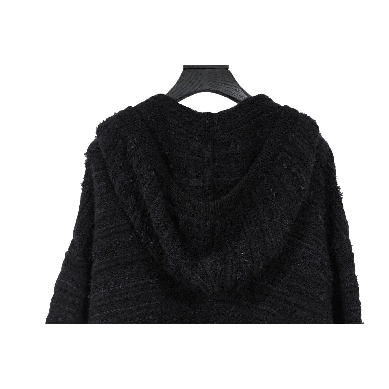 Saint Laurent Paris Hooded Oversized Cardigan Black Wool Mohair Size US M / EU 48-50 / 2 - 9 Thumbnail