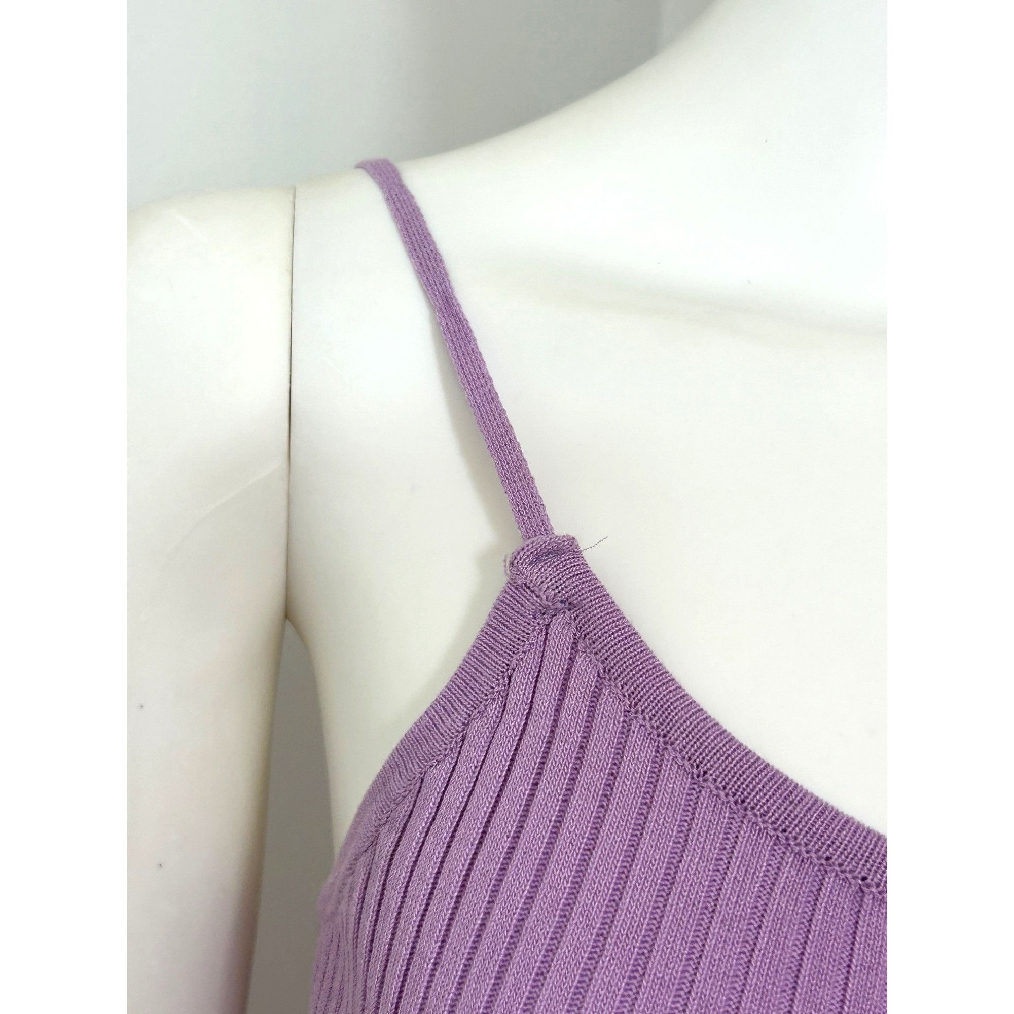 Other Daisy Women’s Ribbed Romper S Lavender Unitard Scoop Neck Sp Size S / US 4 / IT 40 - 9 Thumbnail