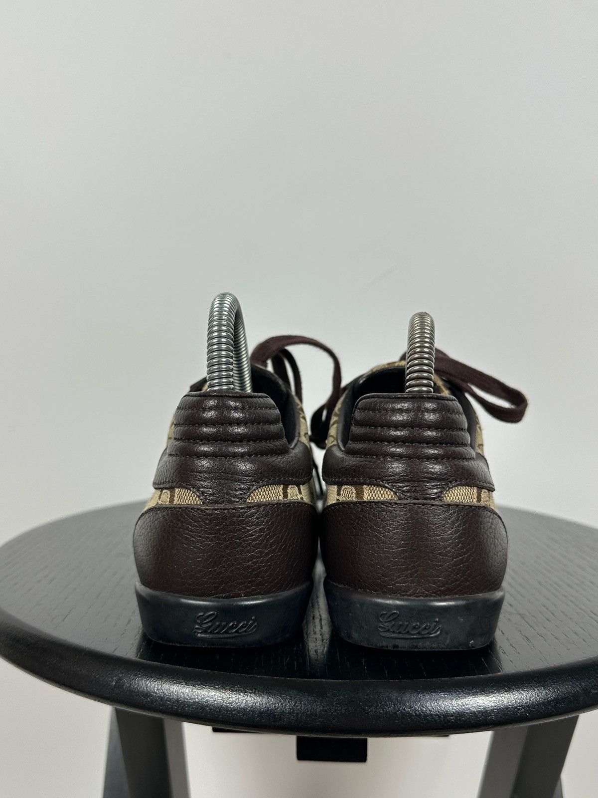 Gucci Gucci GG Monogram Leather/Canvas Lace Up Low Sneakers Size US 6 / IT 36 - 8 Thumbnail