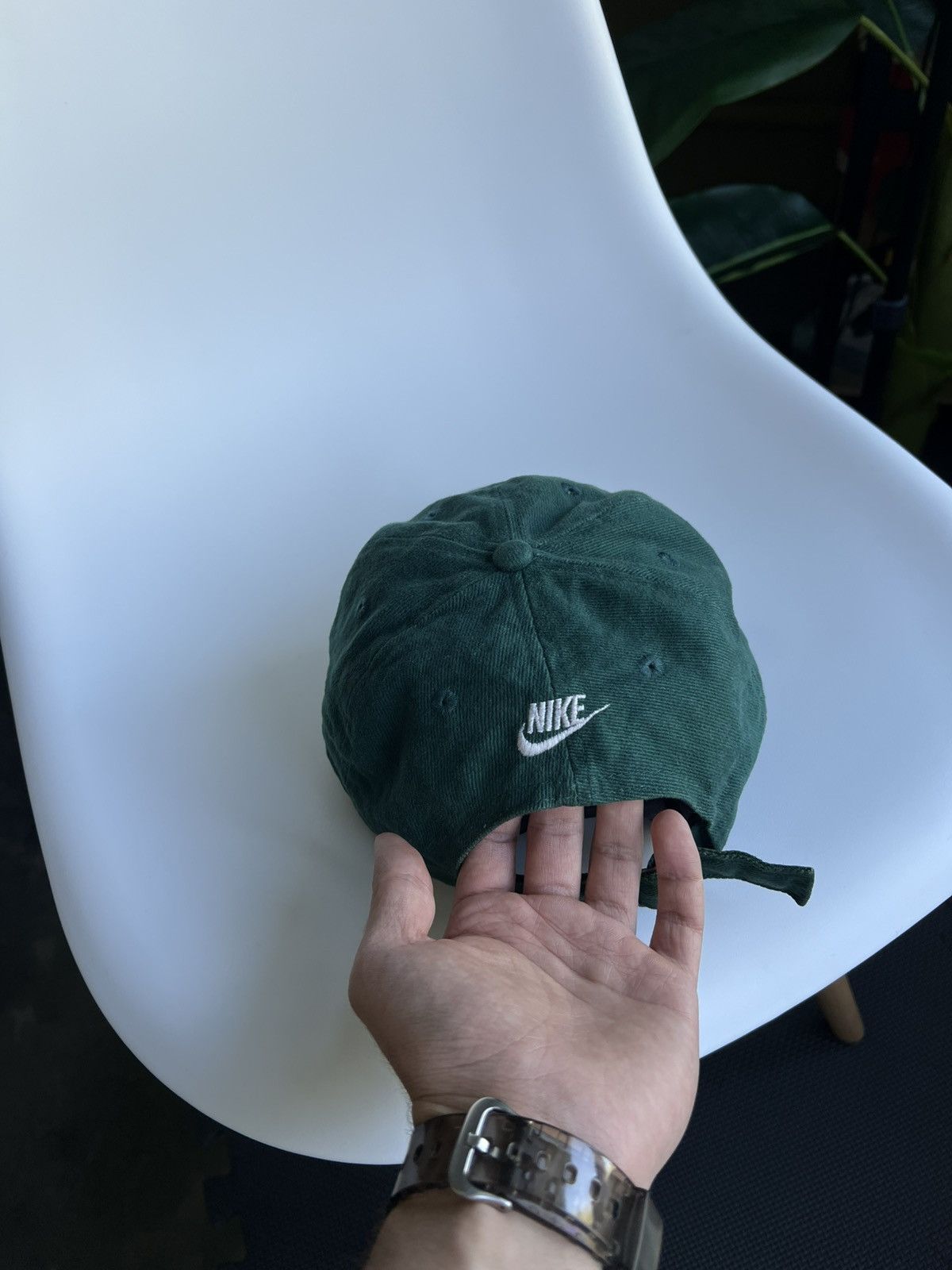 Nike × Vintage Vintage 1990s Nike Green Hat Y2K Rare Adjustable Strapback Size ONE SIZE - 7 Thumbnail